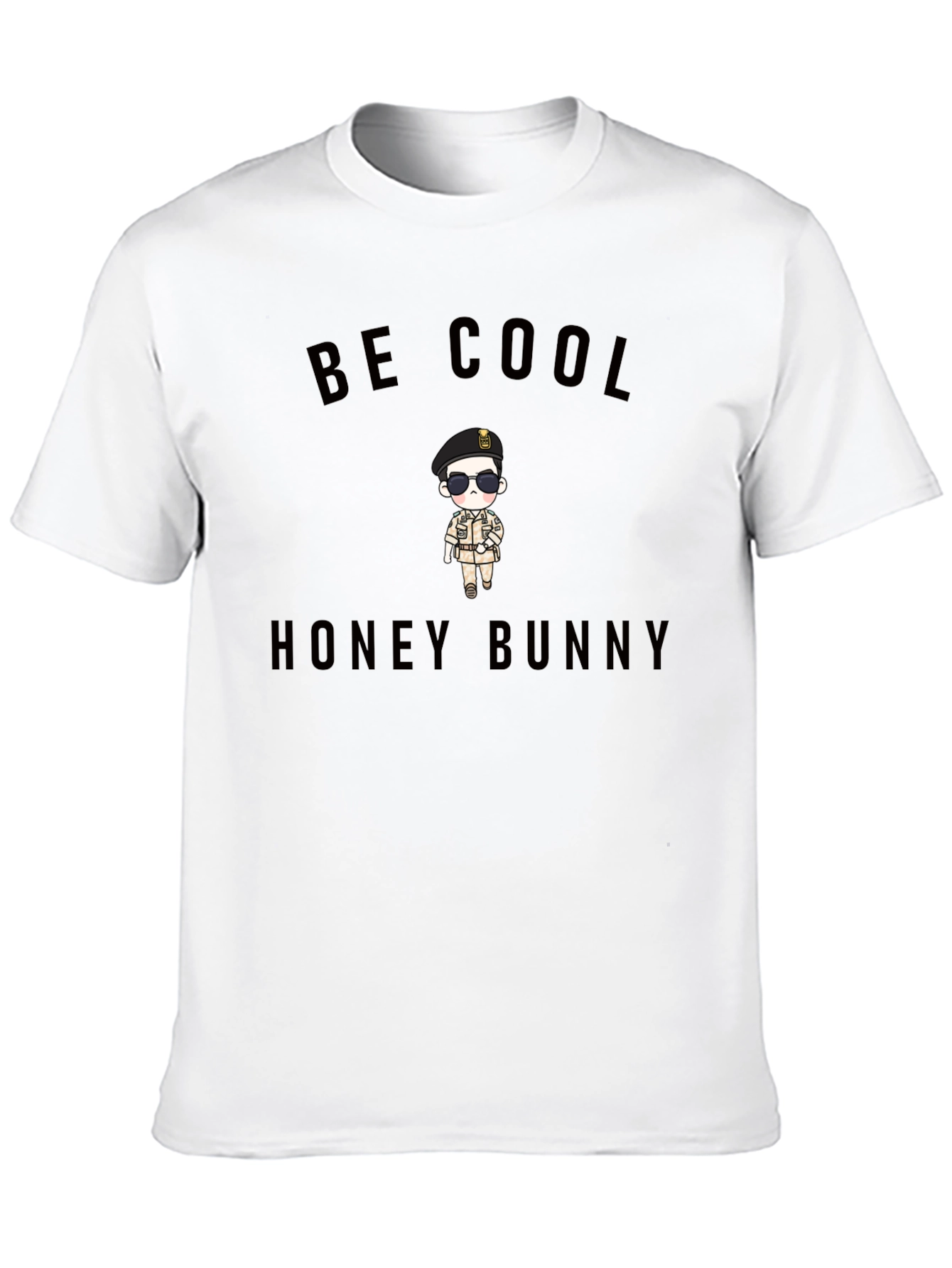 Be Cool Honey Bunny Black Graphic Tee