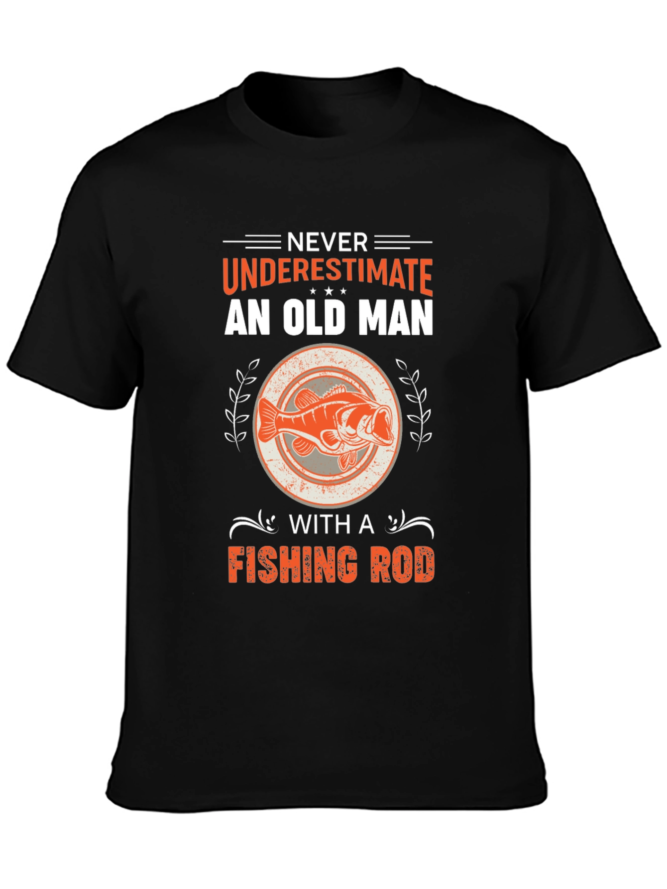 Never Underestimate Old Man Fishing Rod T-Shirt