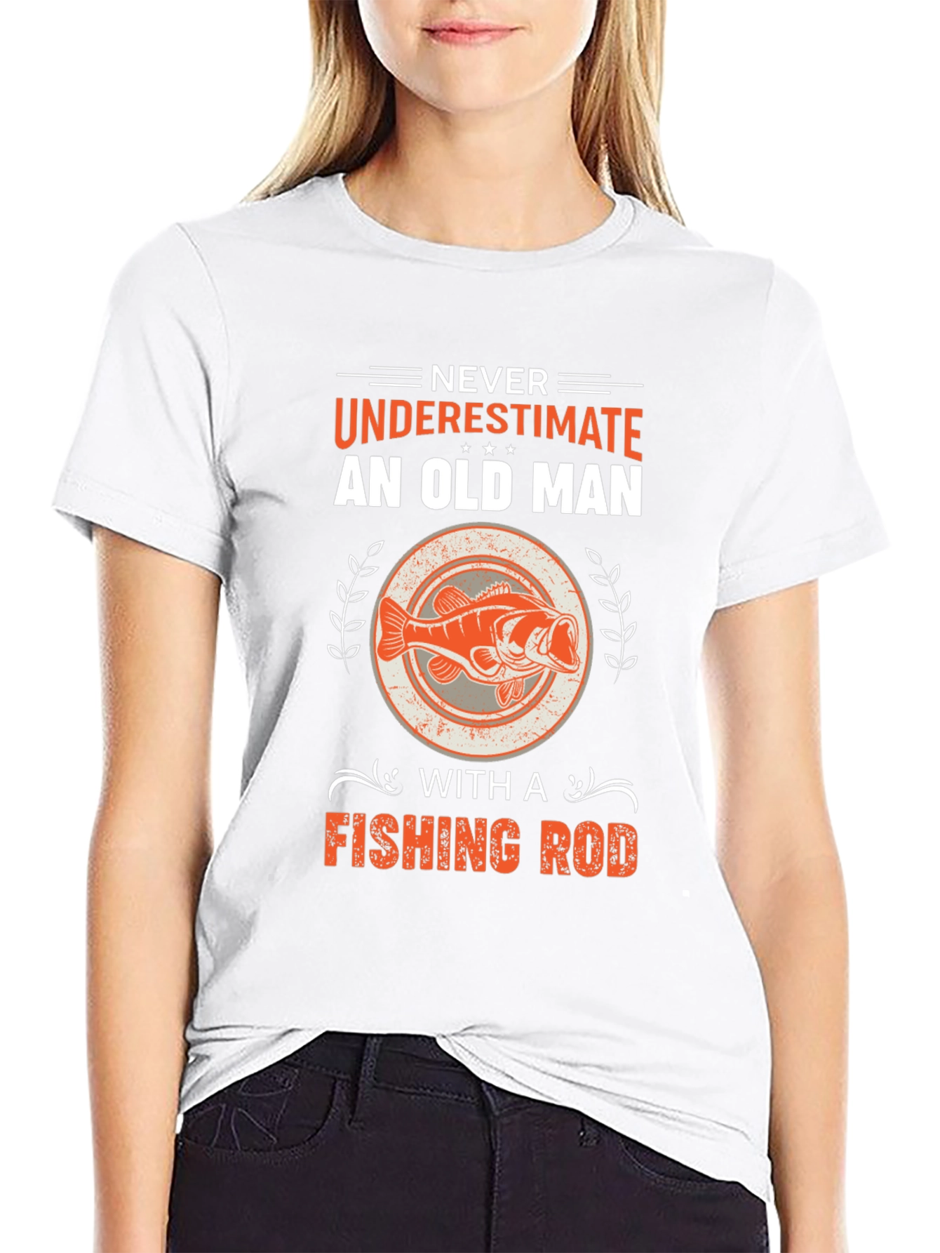 Never Underestimate Old Man Fishing Rod T-Shirt