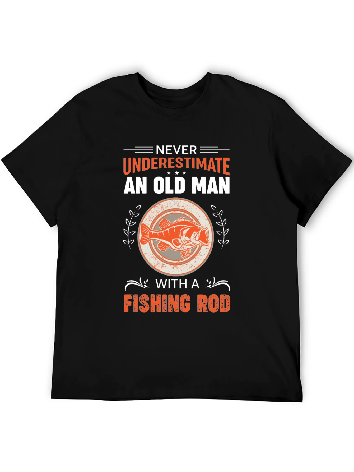Never Underestimate Old Man Fishing Rod T-Shirt
