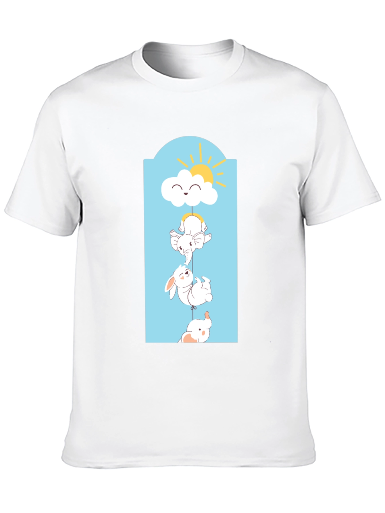 Cute Animal Stack Tee - Black Cotton Comfort