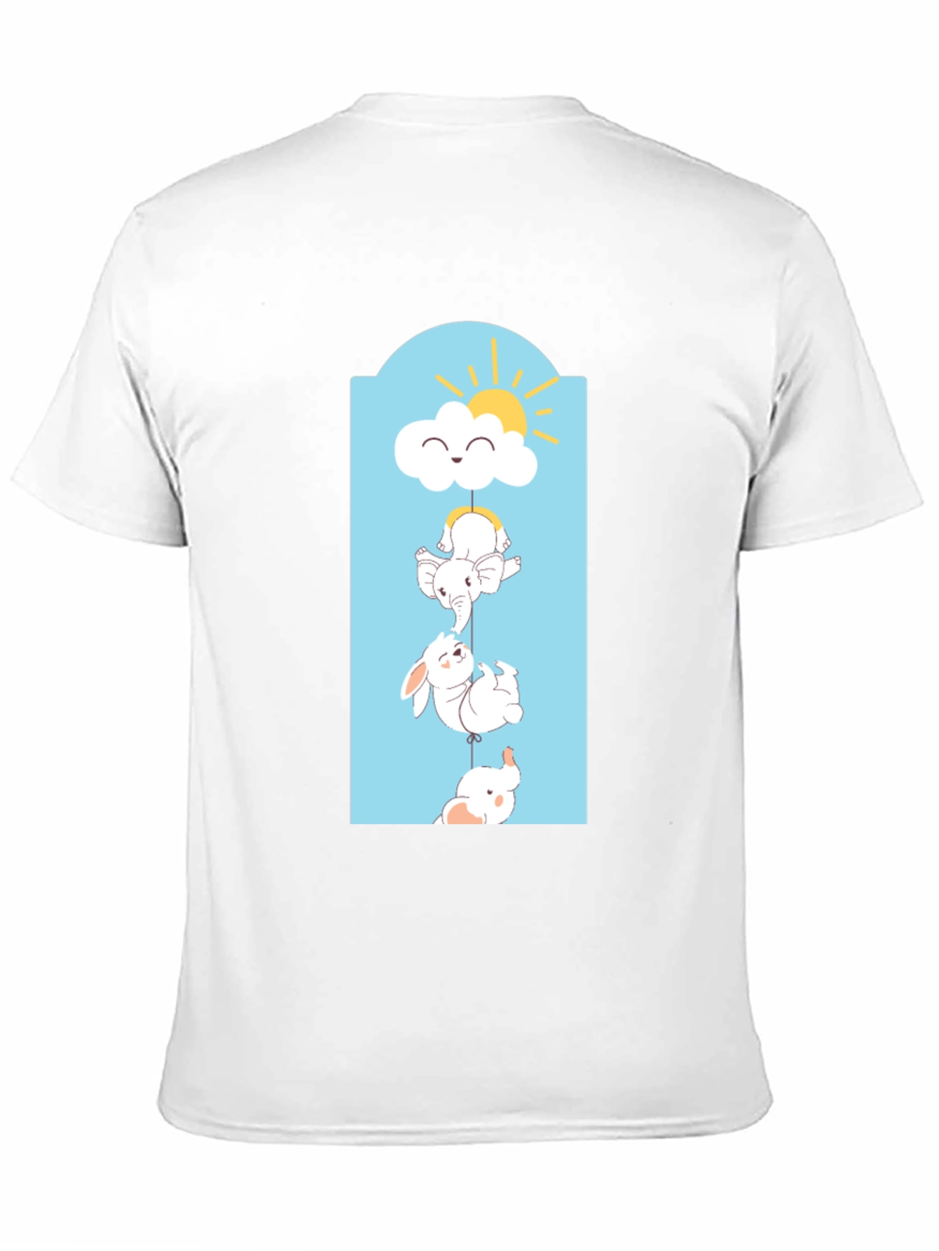 Cute Animal Stack Tee - Black Cotton Comfort