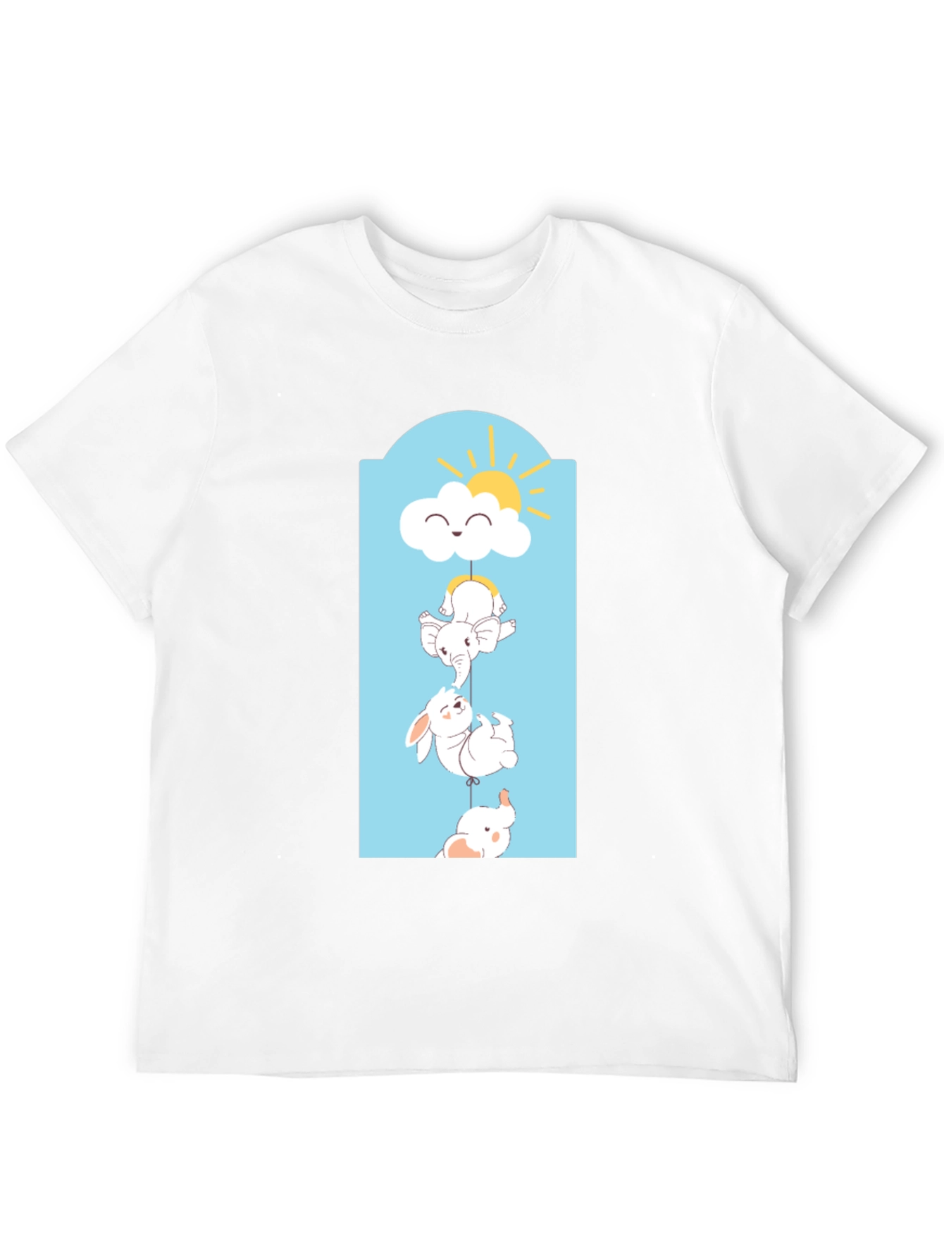 Cute Animal Stack Tee - Black Cotton Comfort