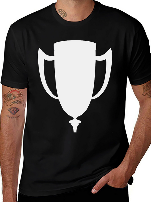 White Trophy Graphic Black T-Shirt