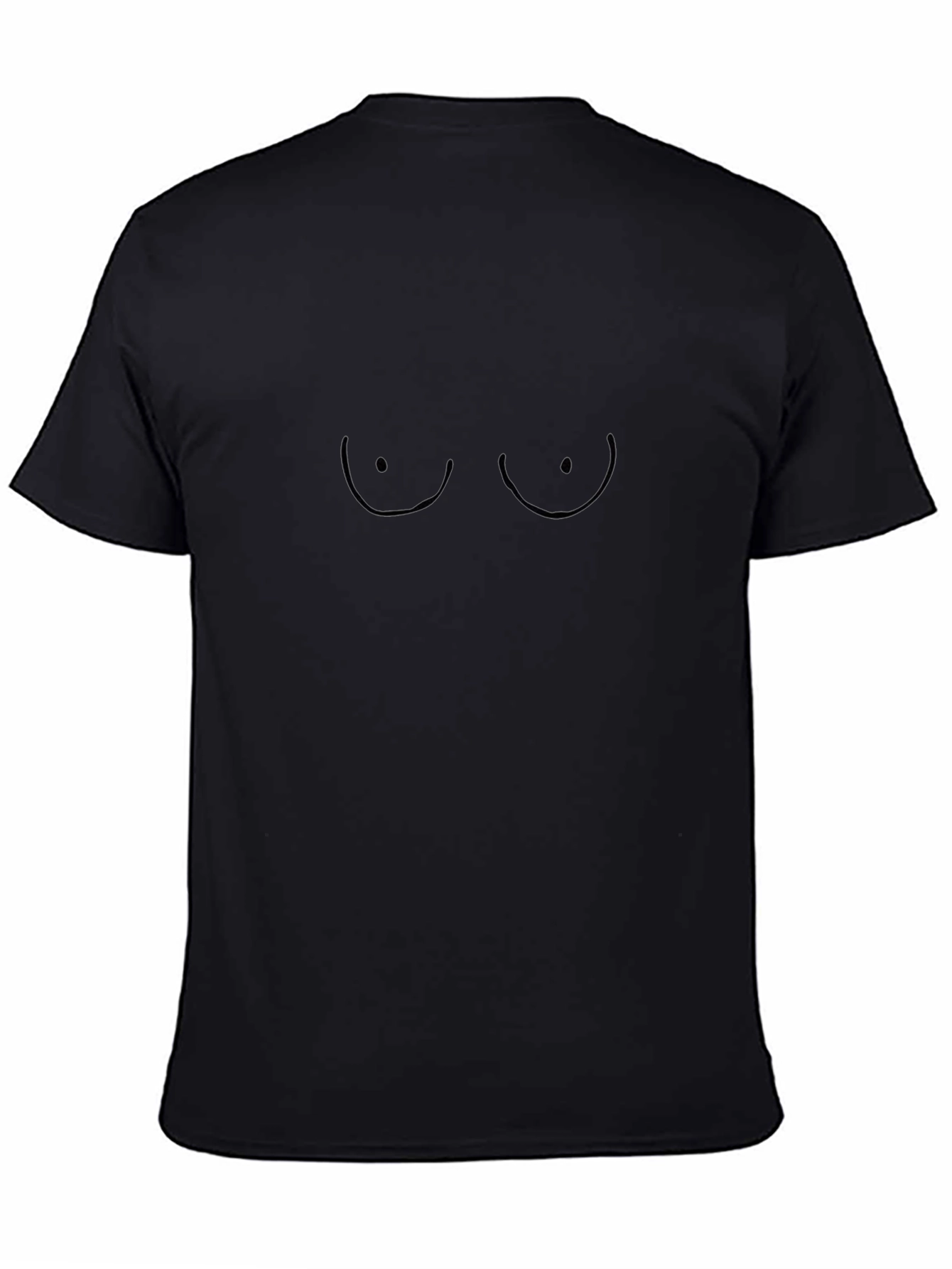 Funny Boob Outline Black T-Shirt