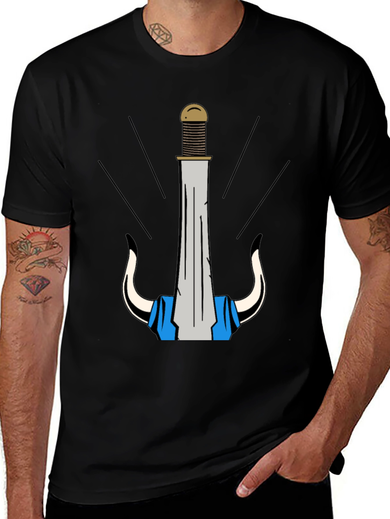 Warrior Sword Graphic Tee - Bold Design