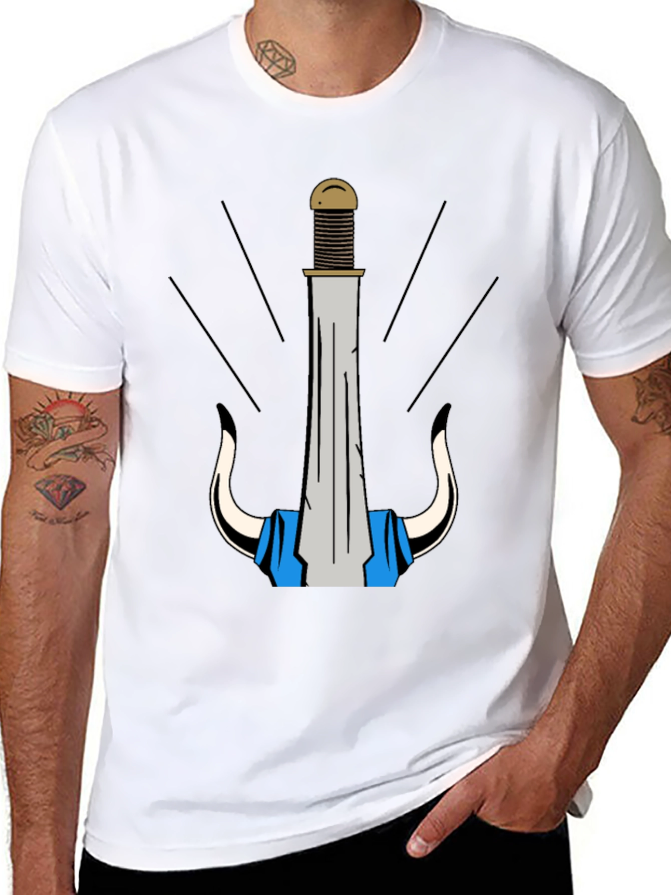 Warrior Sword Graphic Tee - Bold Design