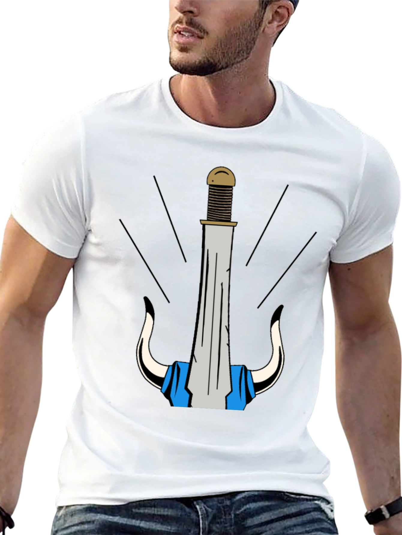 Warrior Sword Graphic Tee - Bold Design