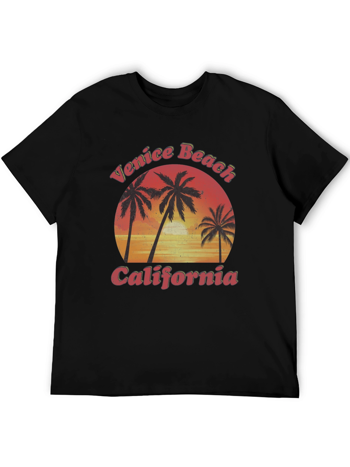 Venice Beach California Palm Tree Sunset T-Shirt