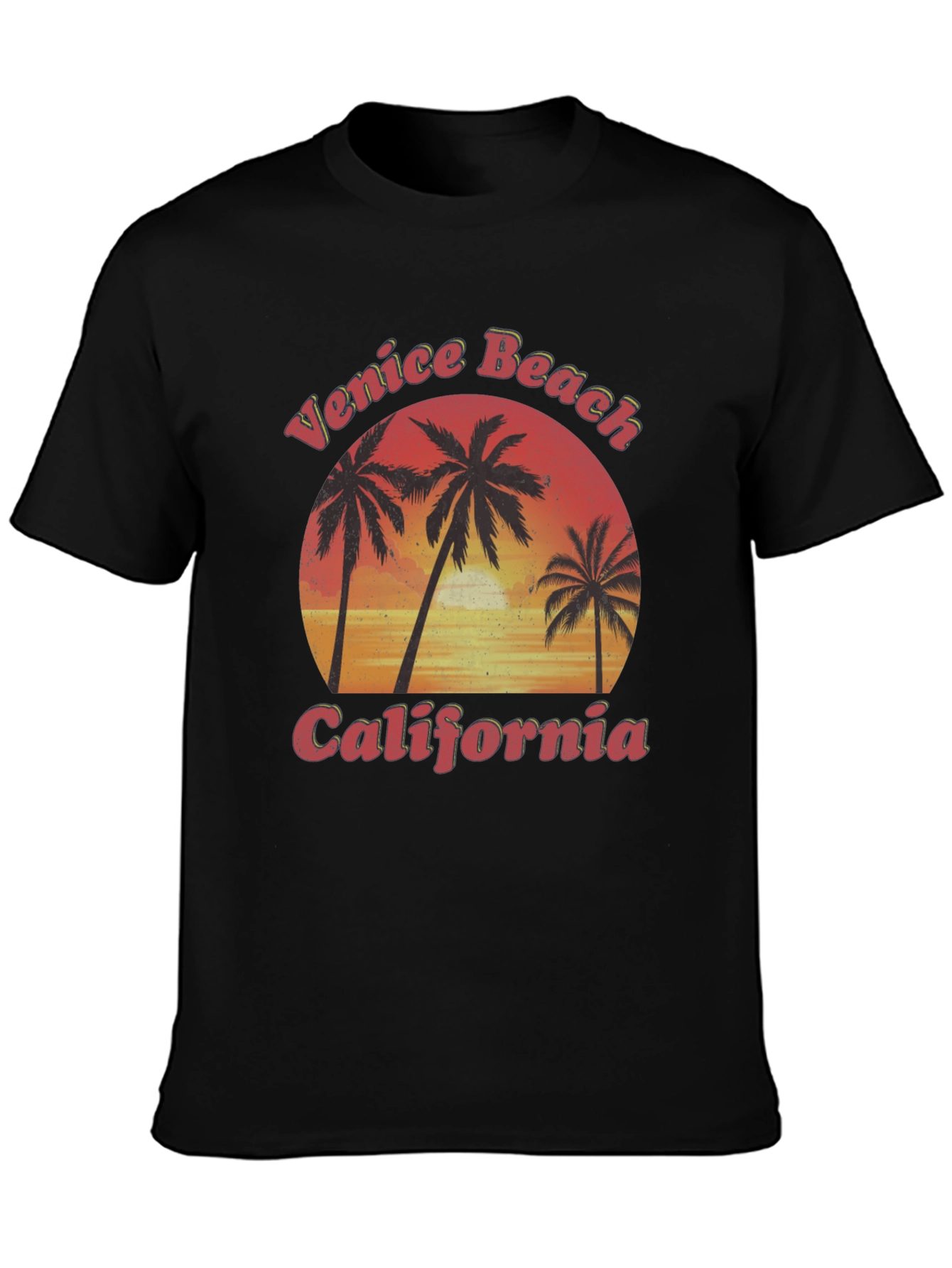 Venice Beach California Palm Tree Sunset T-Shirt