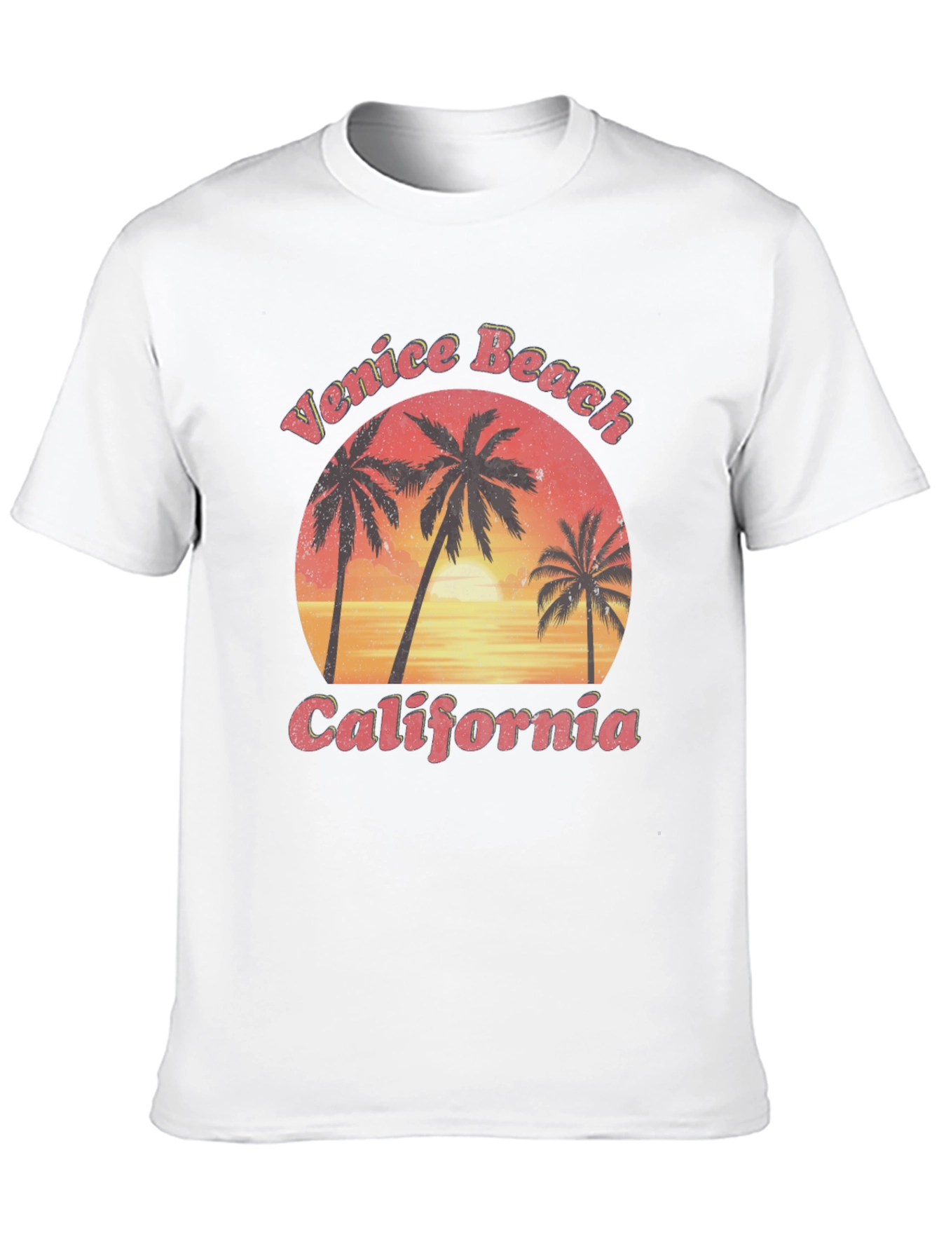 Venice Beach California Palm Tree Sunset T-Shirt