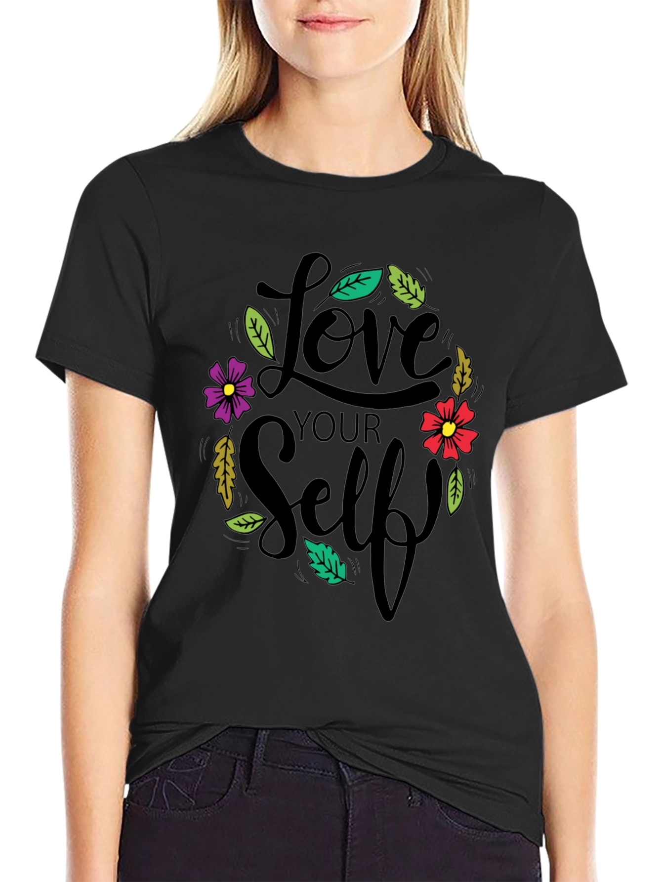 Love Yourself Black Graphic T-Shirt
