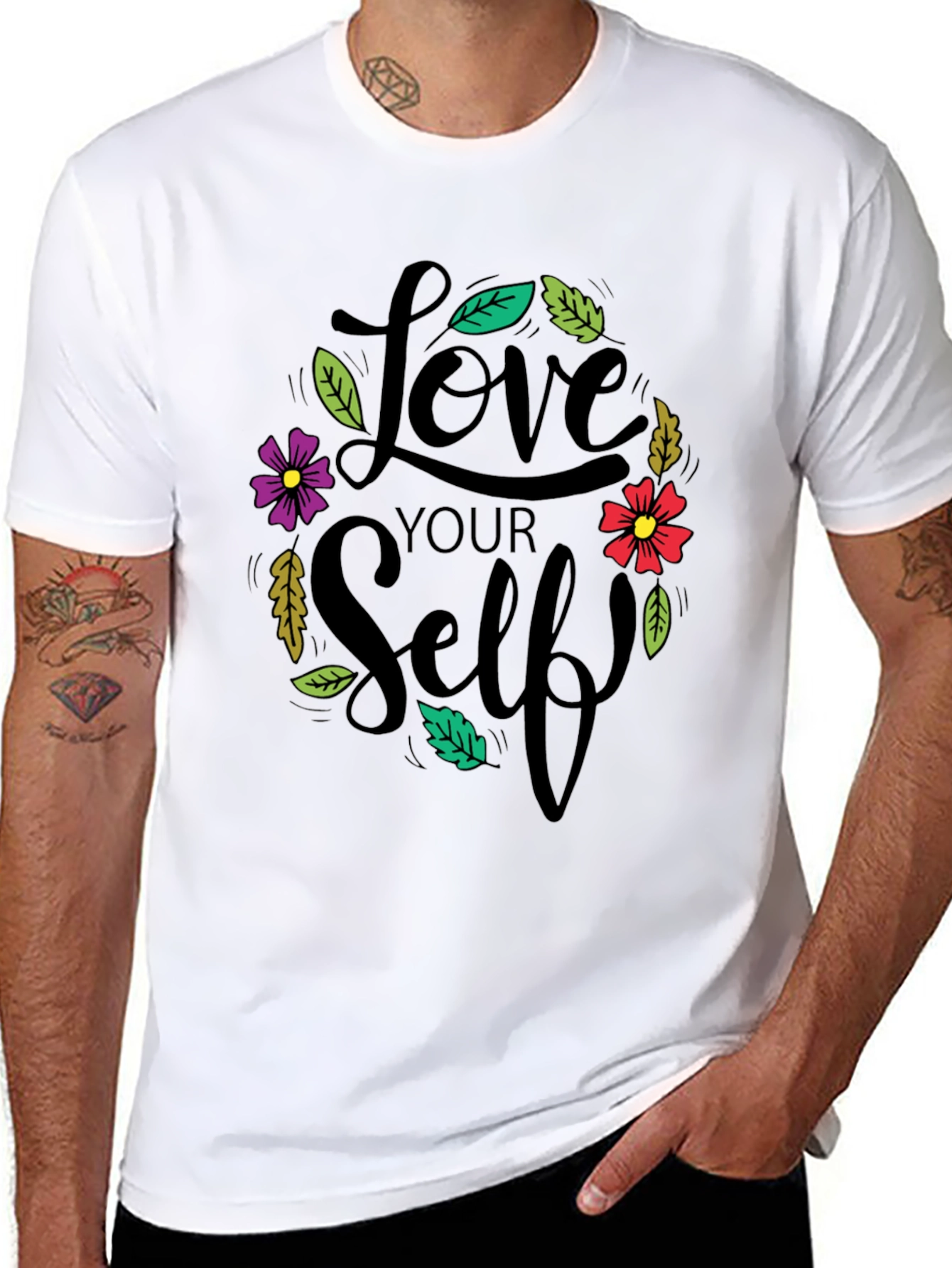 Love Yourself Black Graphic T-Shirt