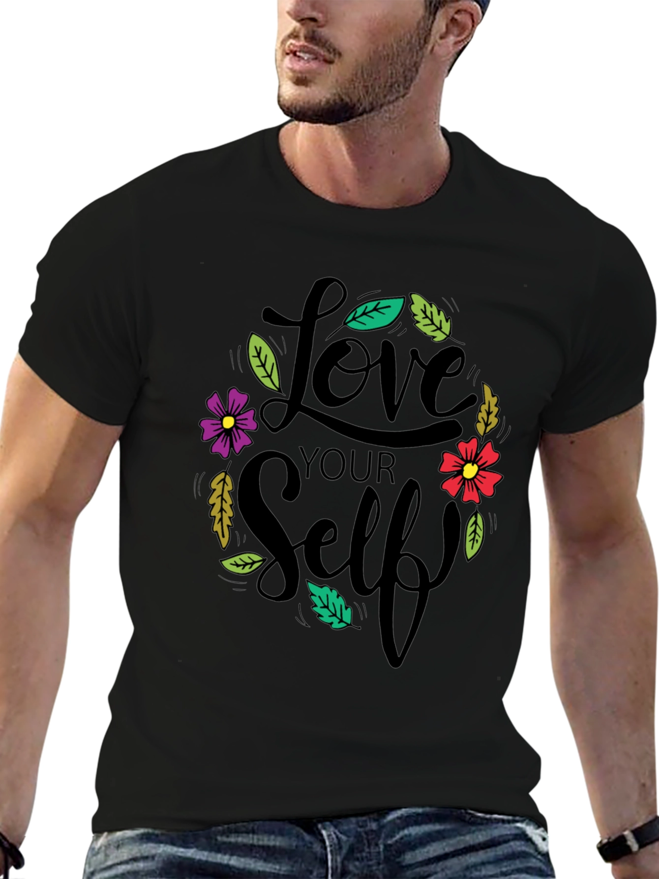 Love Yourself Black Graphic T-Shirt