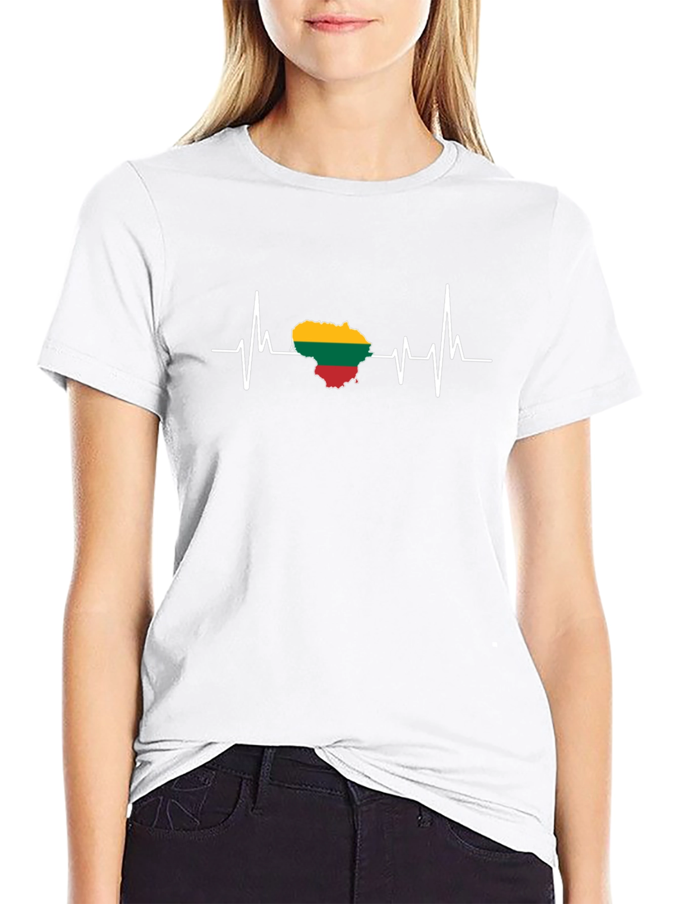 Lithuania Heartbeat T-Shirt - Black