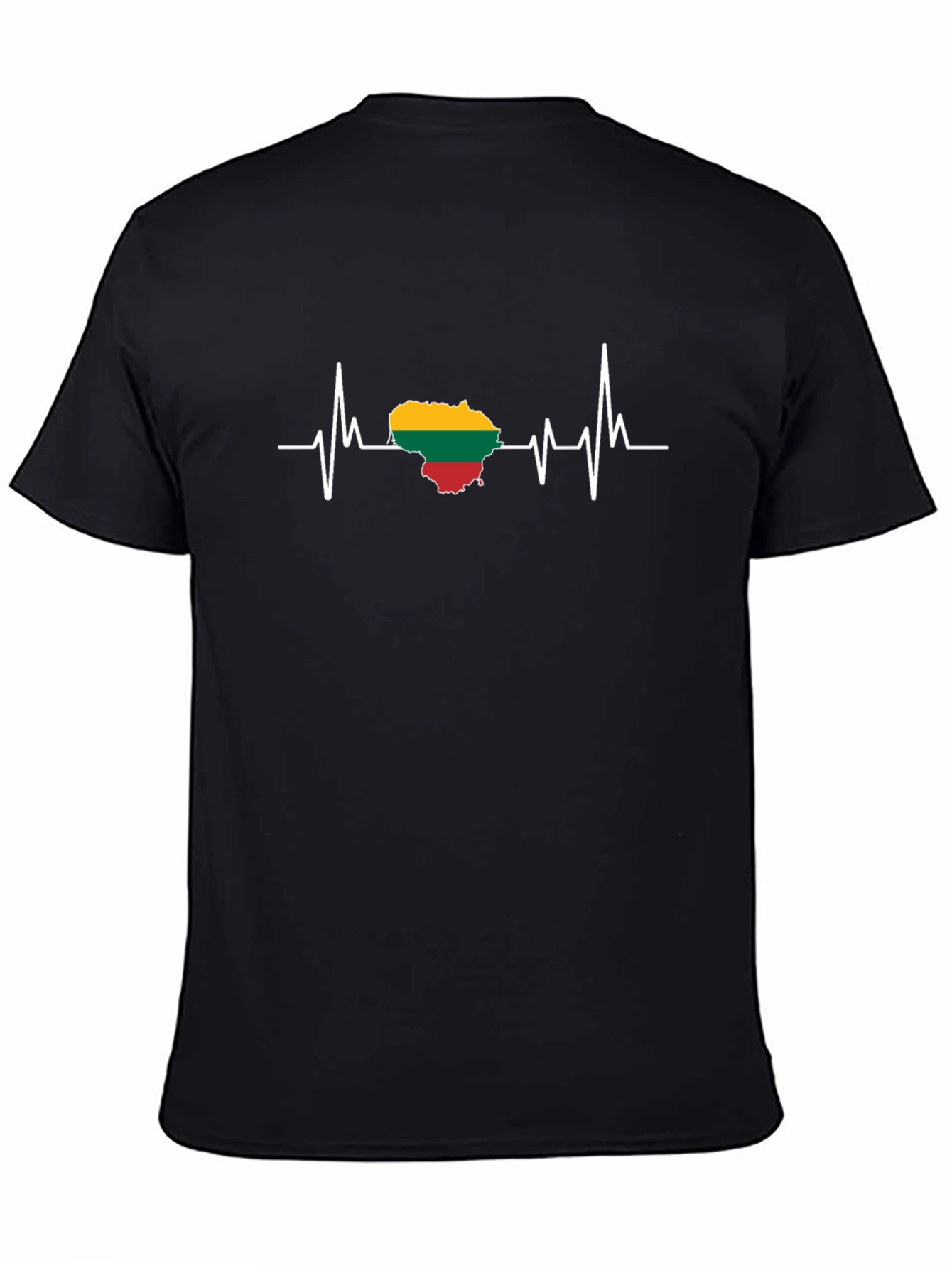 Lithuania Heartbeat T-Shirt - Black