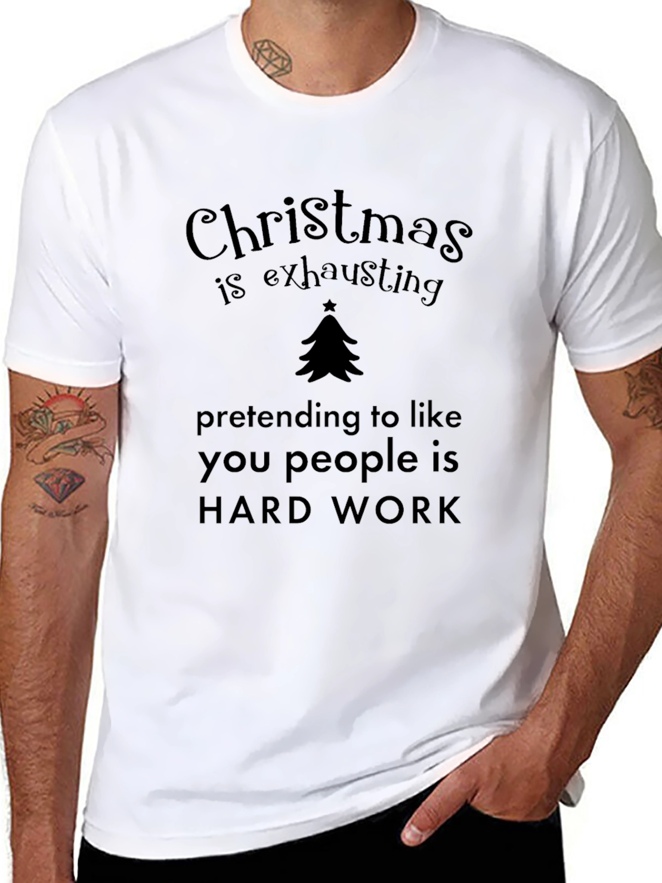 Christmas Exhausting Funny T-Shirt