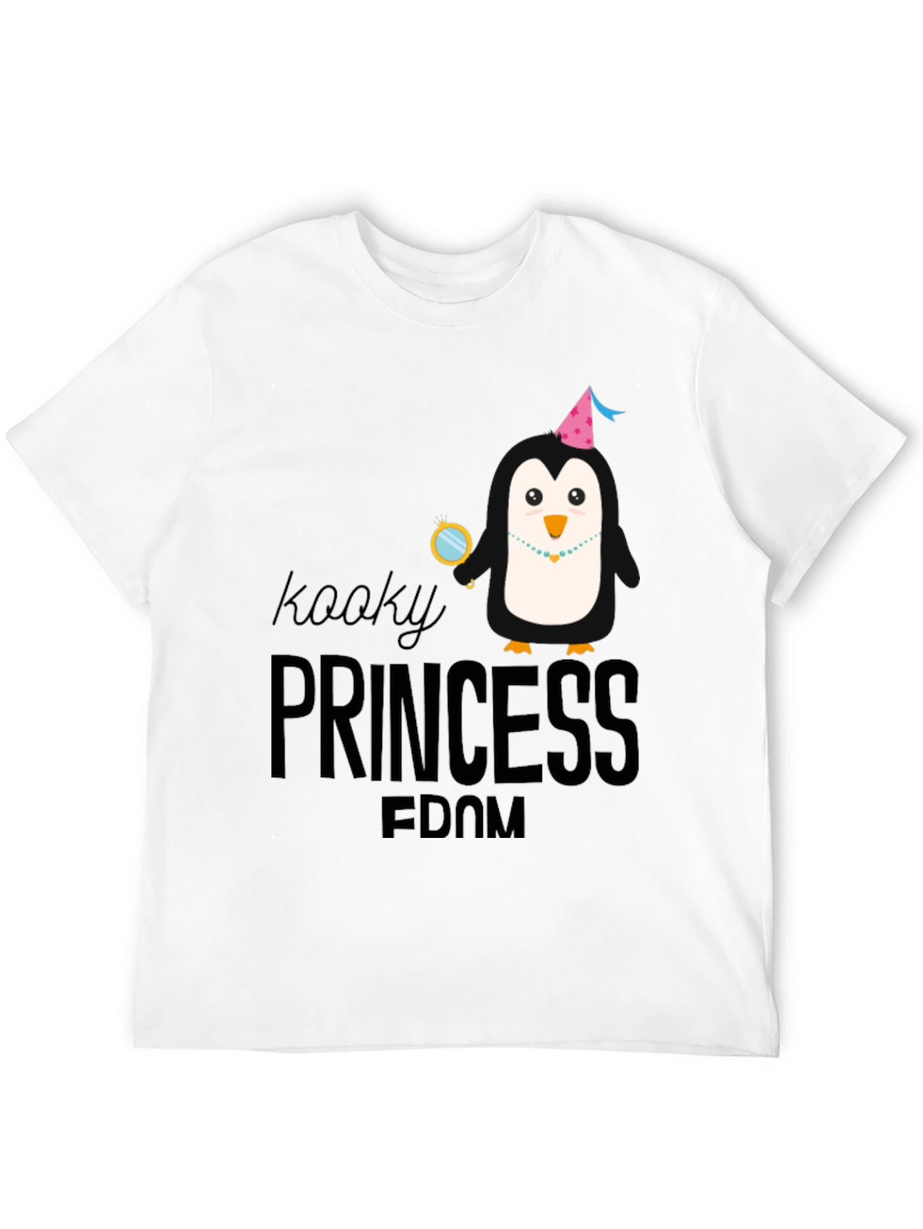 Kooky Princess Penguin Black T-Shirt