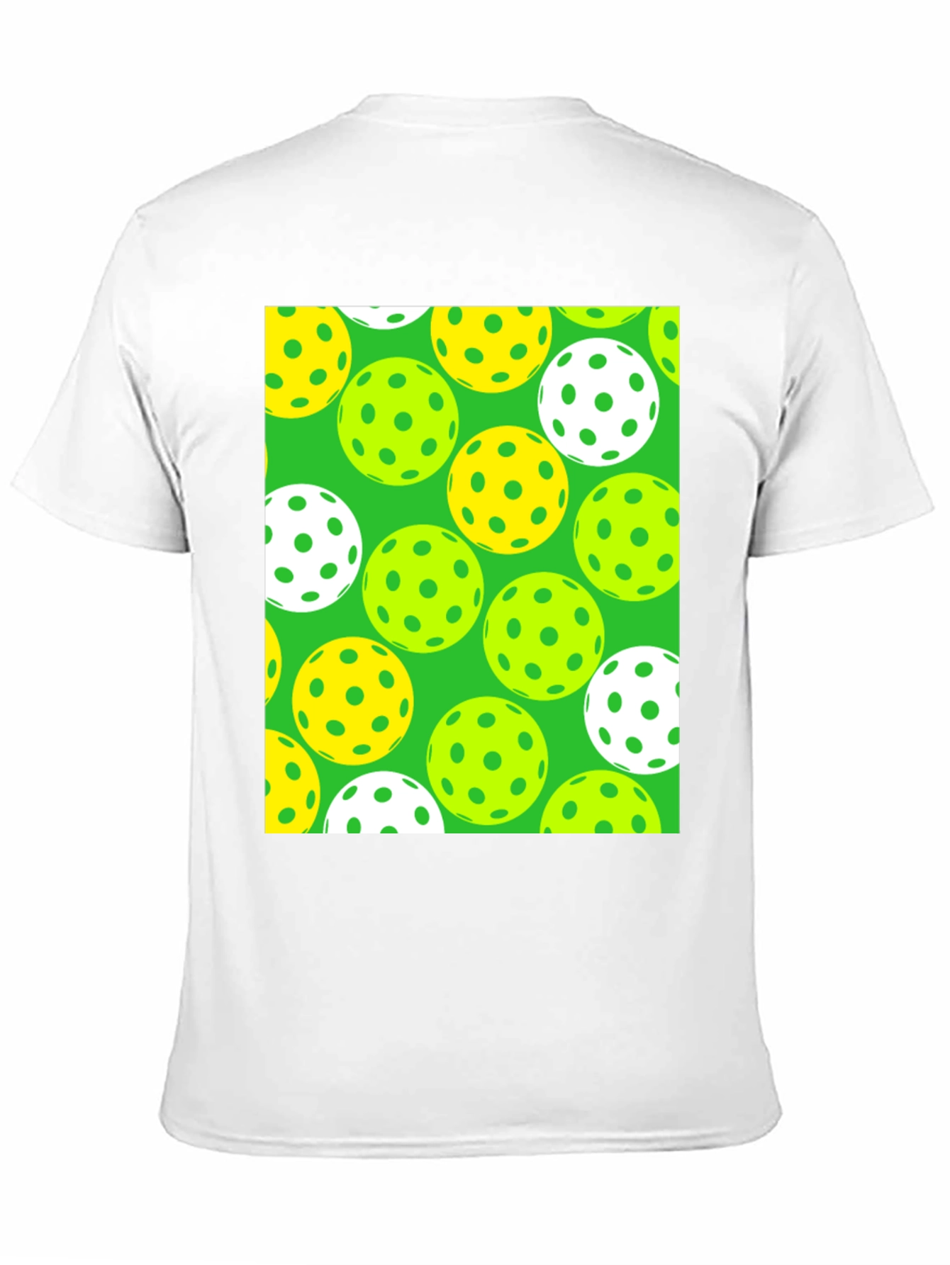 Pickleball Balls Patterned Black T-Shirt