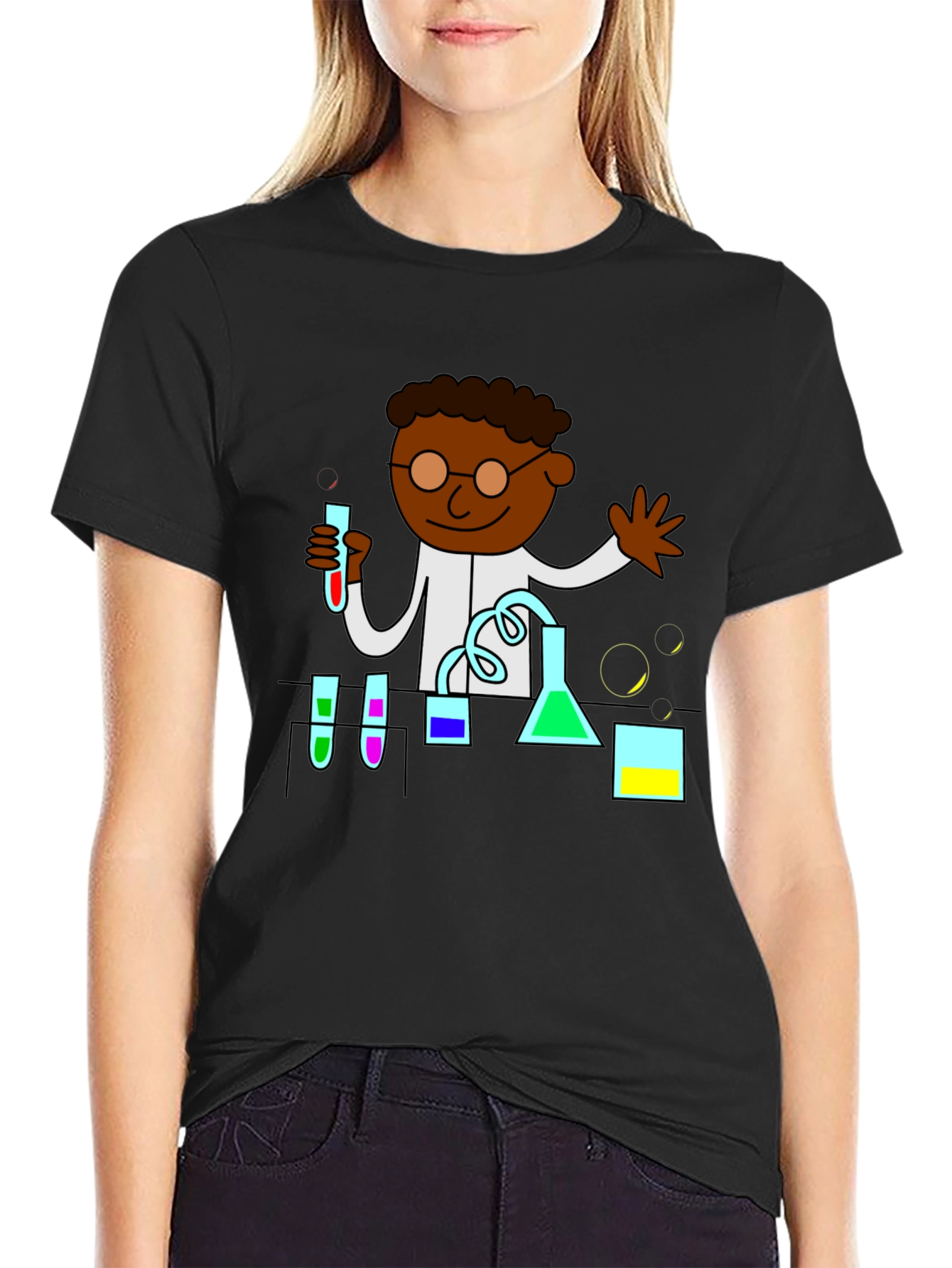 Science Experiment T-Shirt - Cartoon Chemist