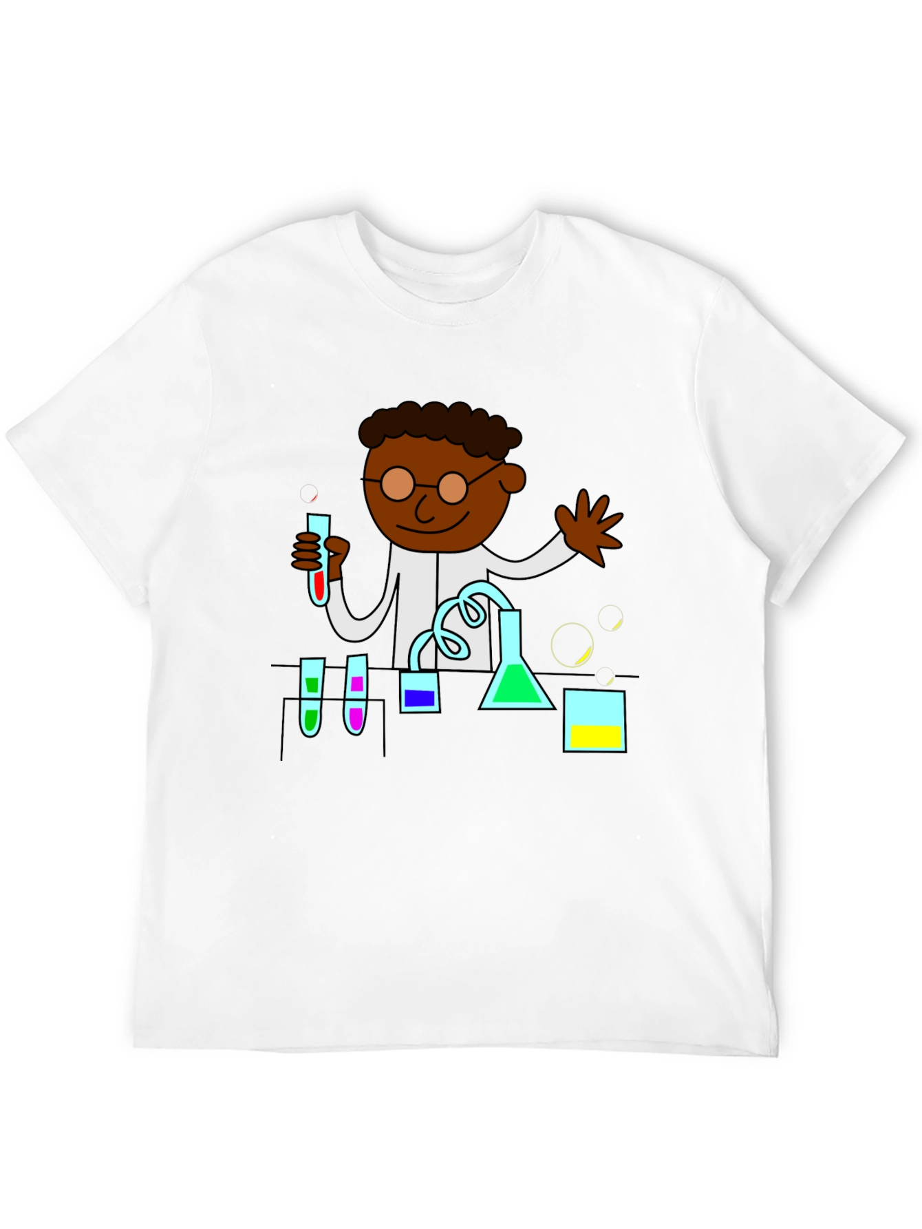 Science Experiment T-Shirt - Cartoon Chemist