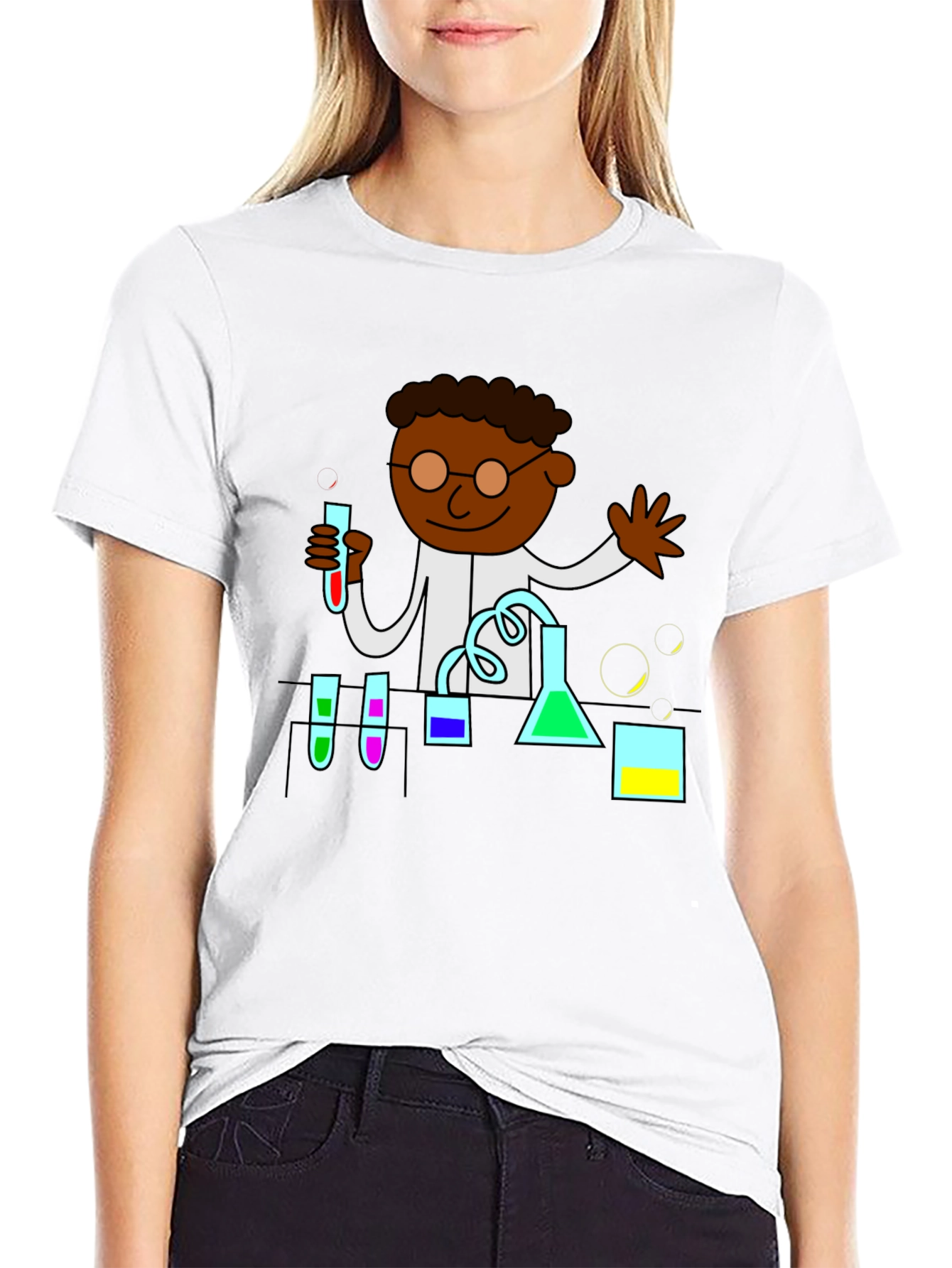 Science Experiment T-Shirt - Cartoon Chemist