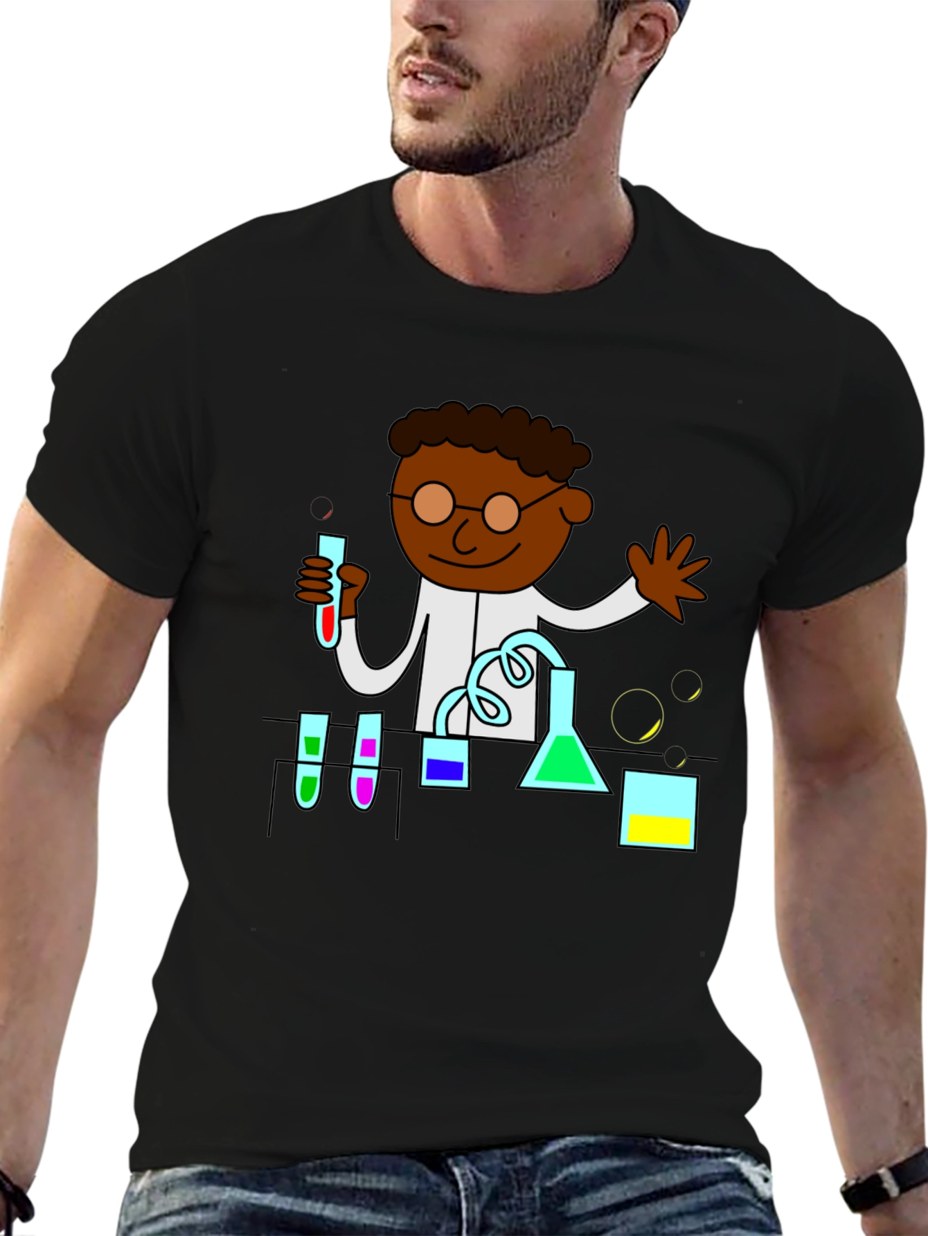 Science Experiment T-Shirt - Cartoon Chemist