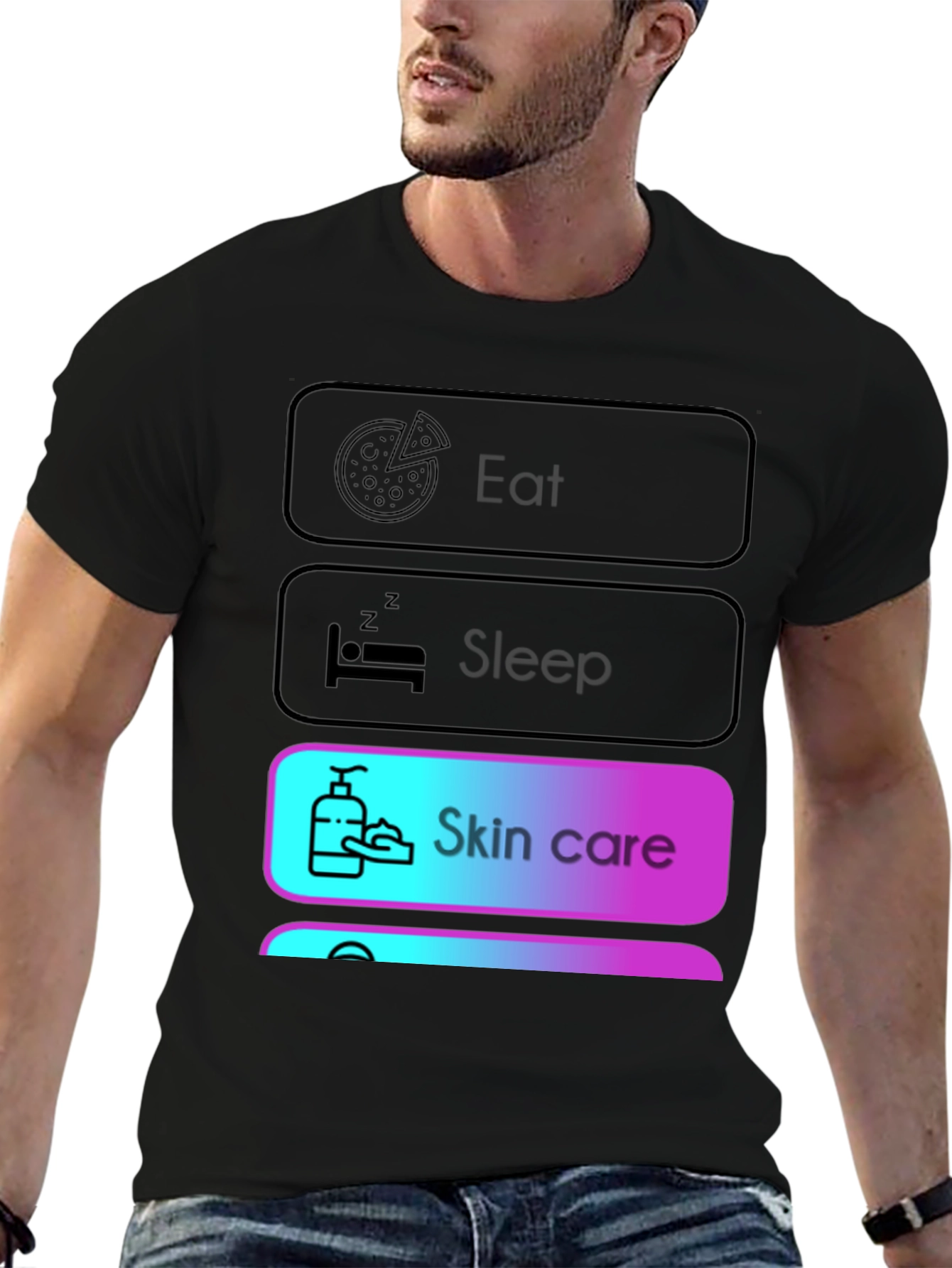 Eat Sleep Skincare T-Shirt Funny Graphic Tee