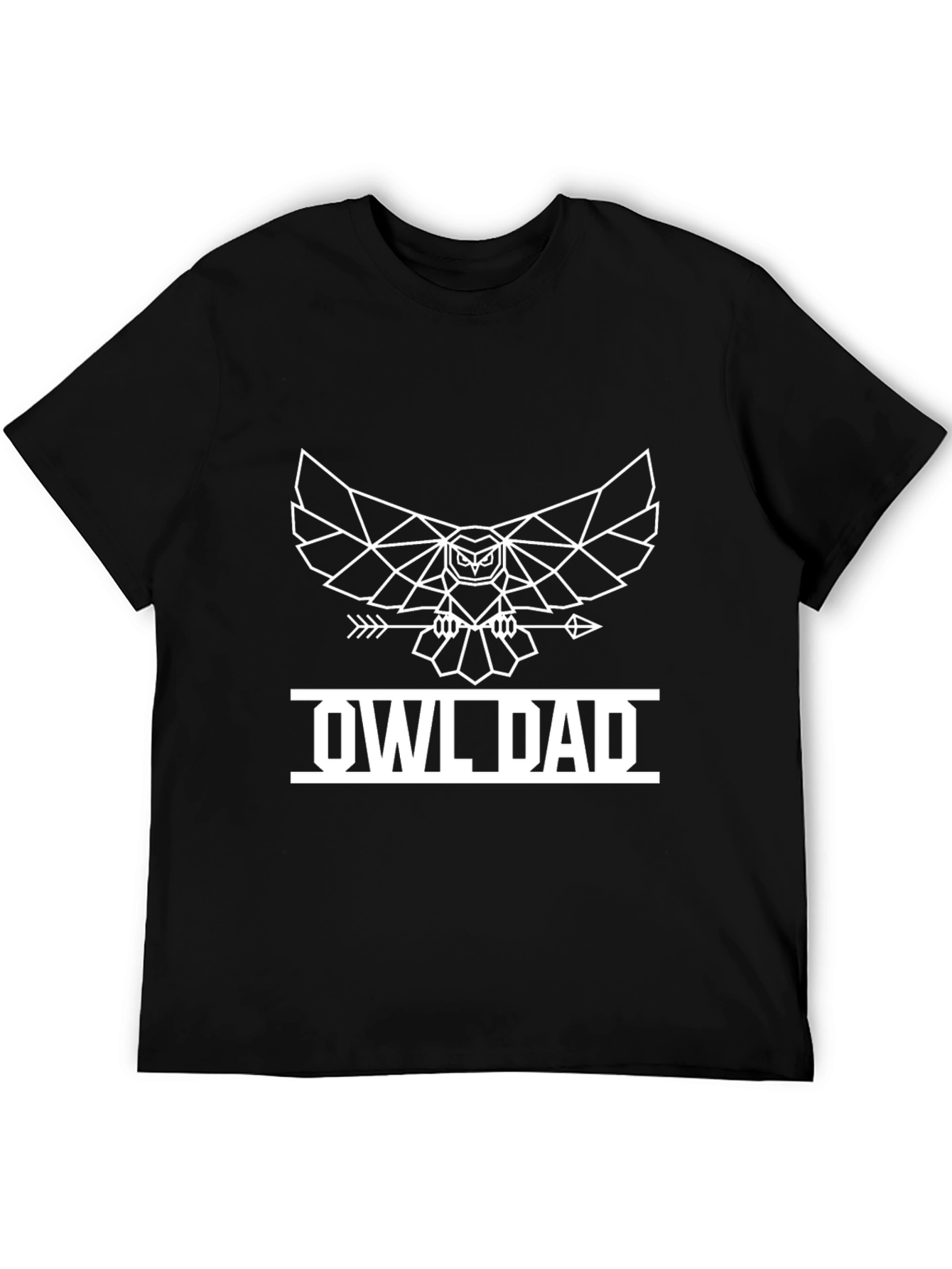 Owl Dad T-Shirt - Geometric Bird Design