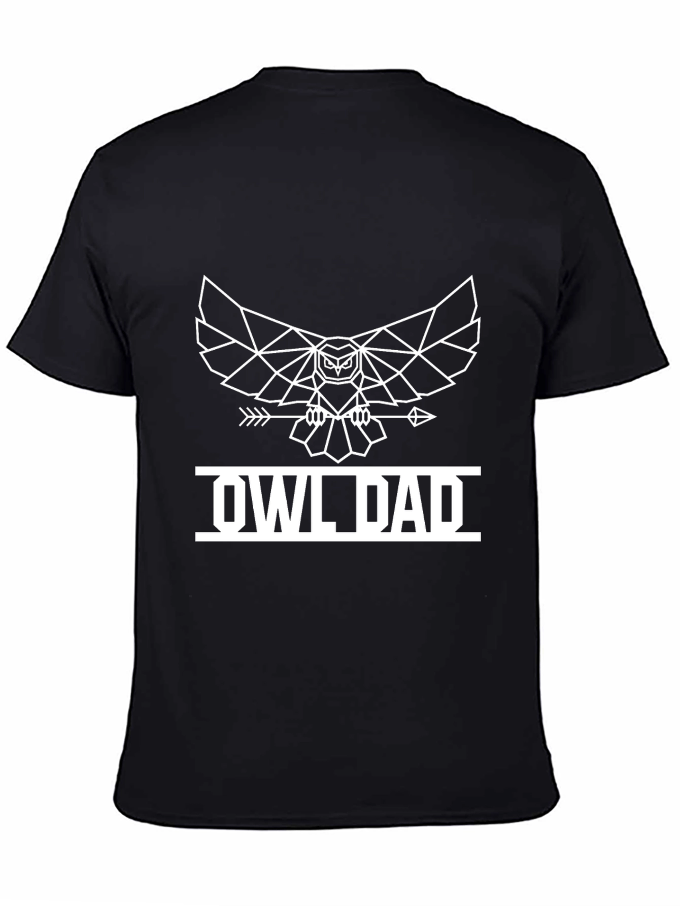Owl Dad T-Shirt - Geometric Bird Design