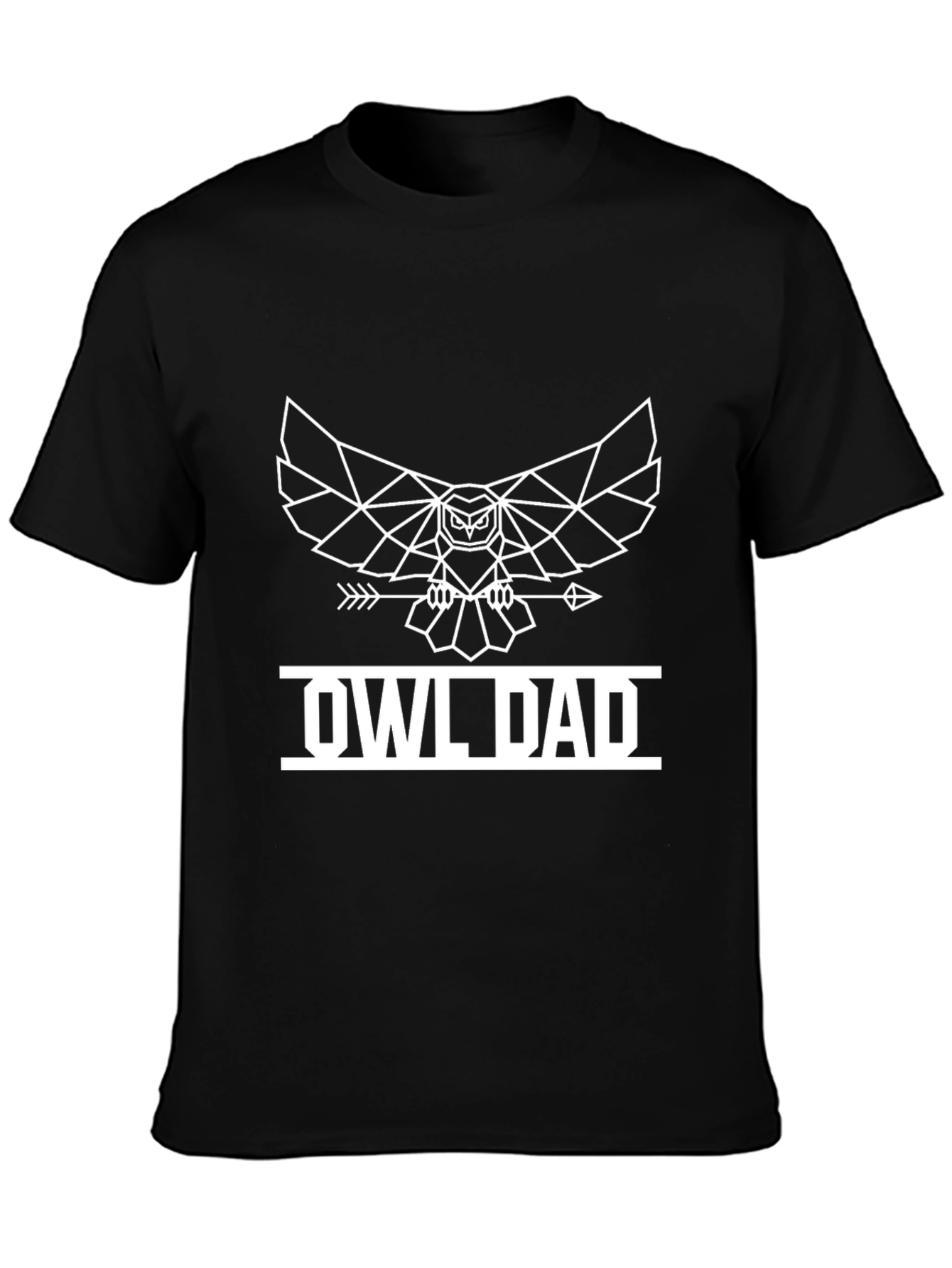 Owl Dad T-Shirt - Geometric Bird Design