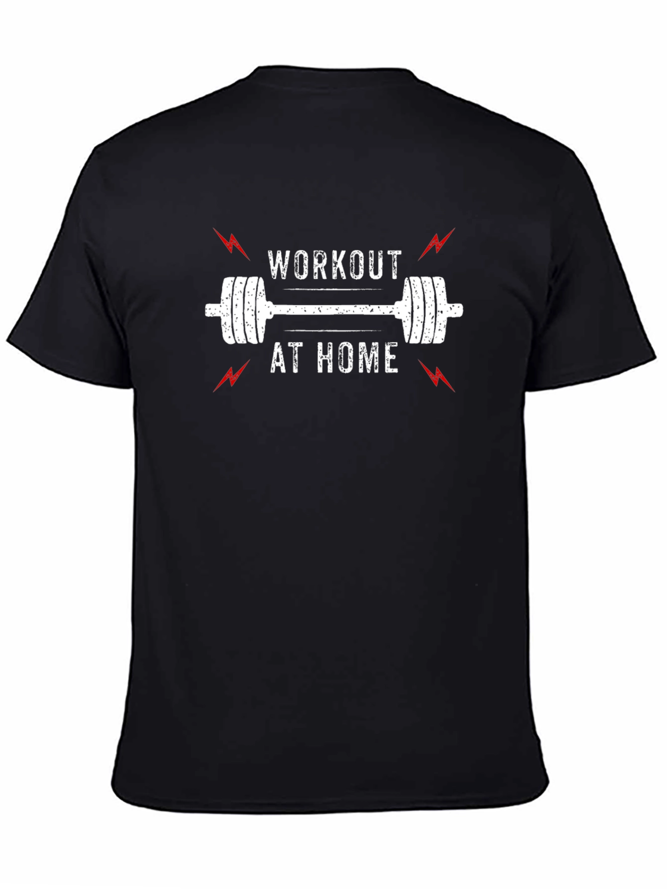 Workout at Home Black Graphic T-Shirt