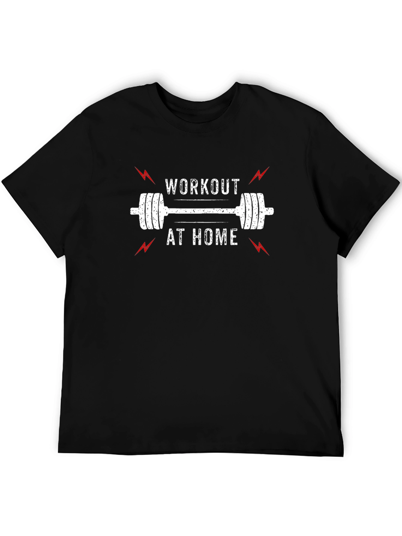 Workout at Home Black Graphic T-Shirt