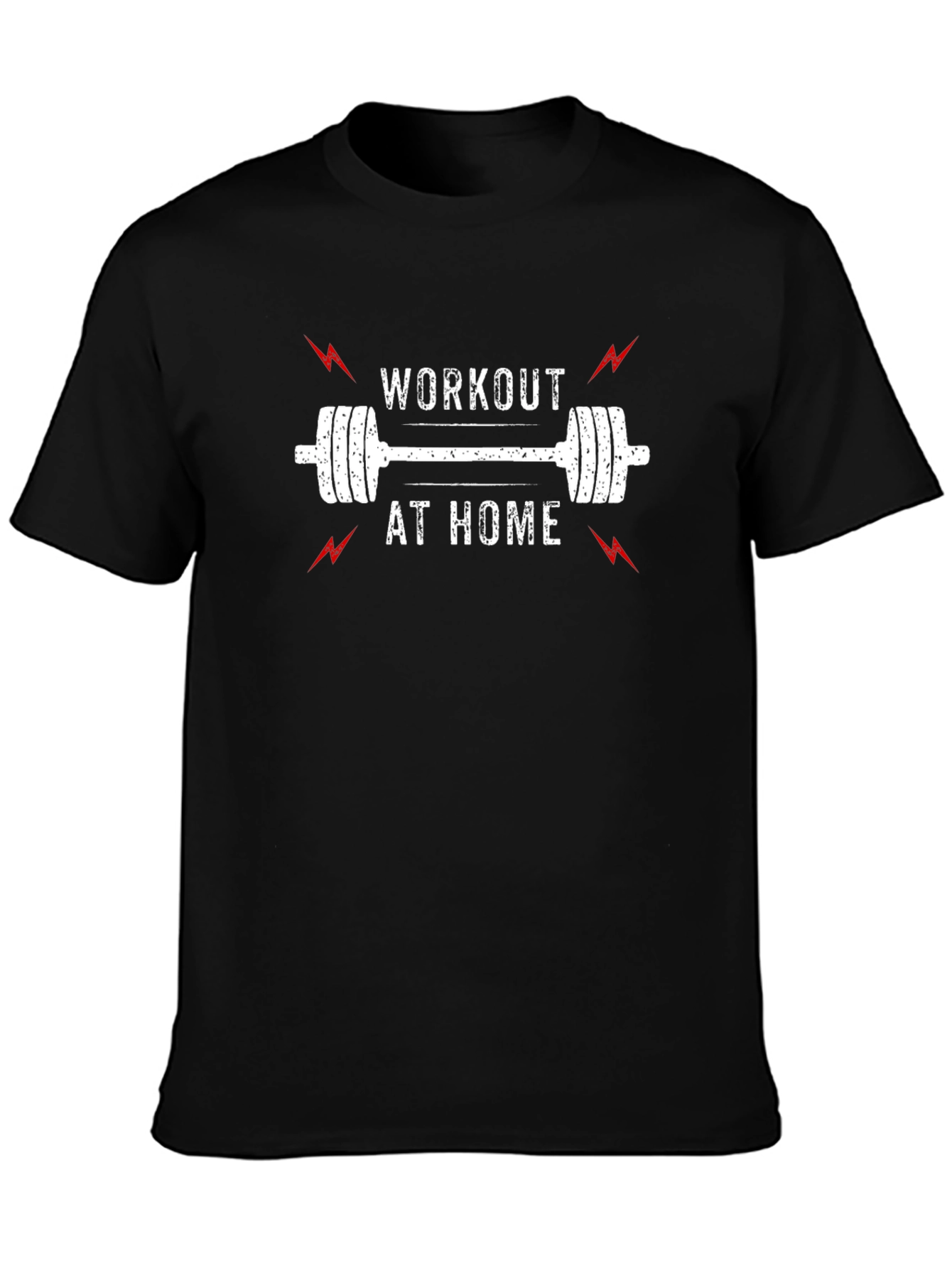 Workout at Home Black Graphic T-Shirt
