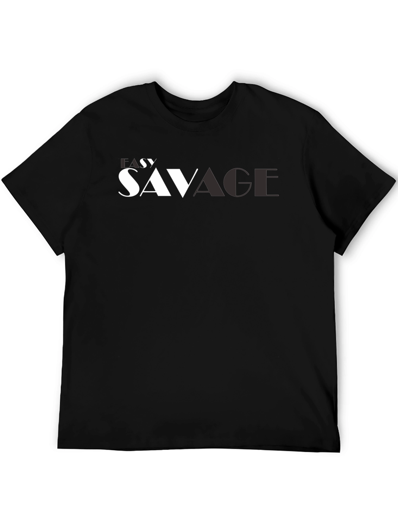 Lazy Savage Graphic Print Black Tee
