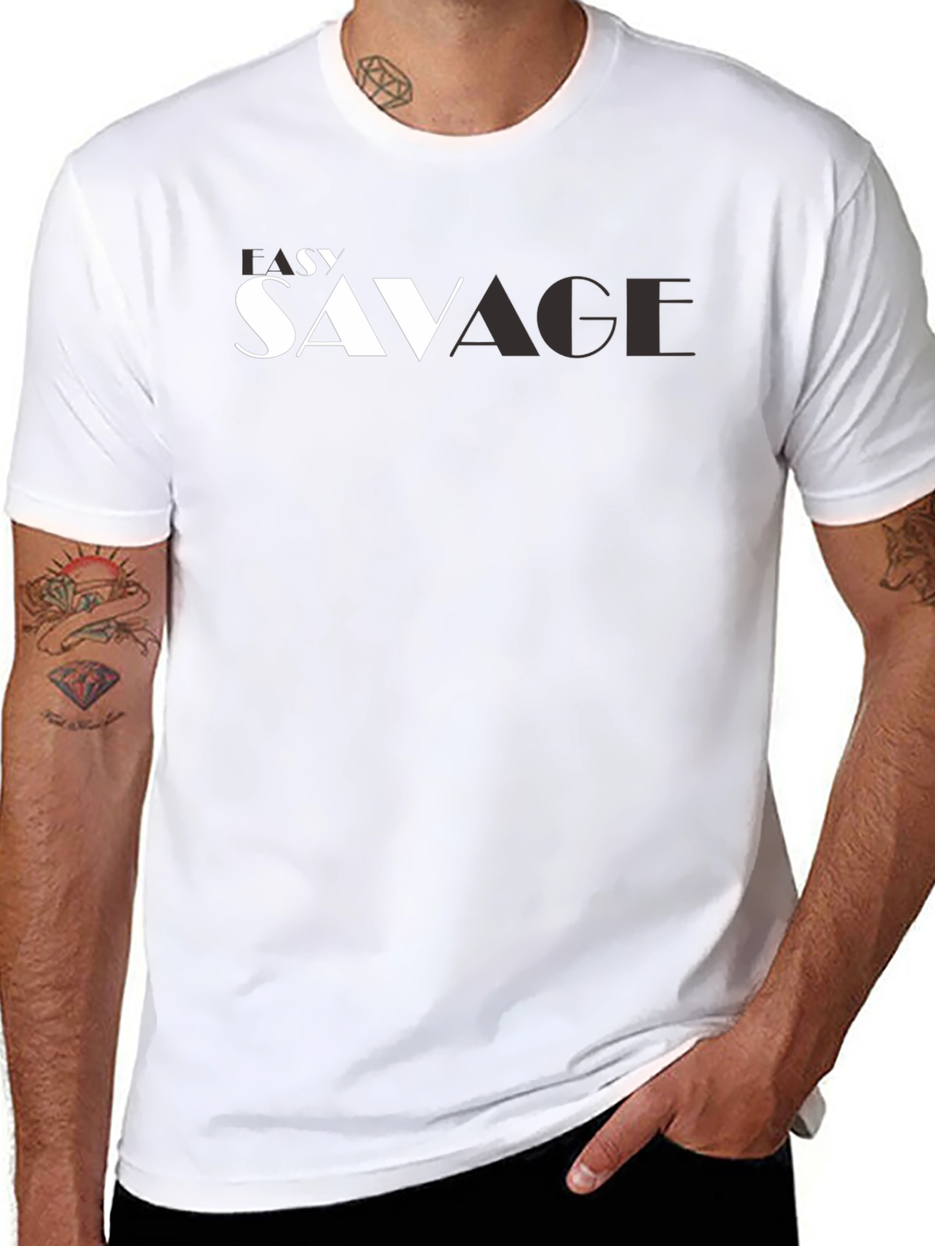 Lazy Savage Graphic Print Black Tee