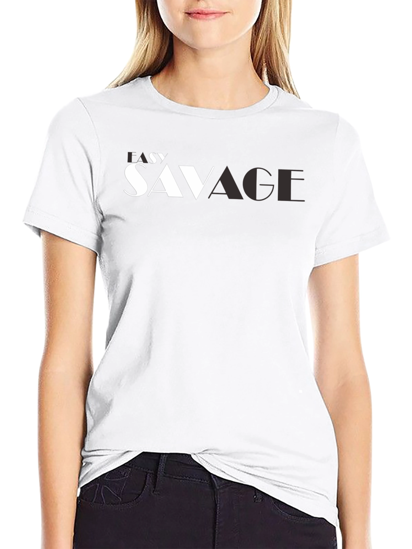Lazy Savage Graphic Print Black Tee