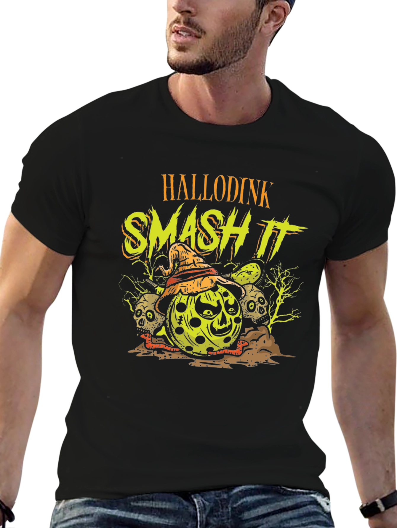 Hallodink Smash It T-Shirt Halloween Pumpkin Graphic Tee