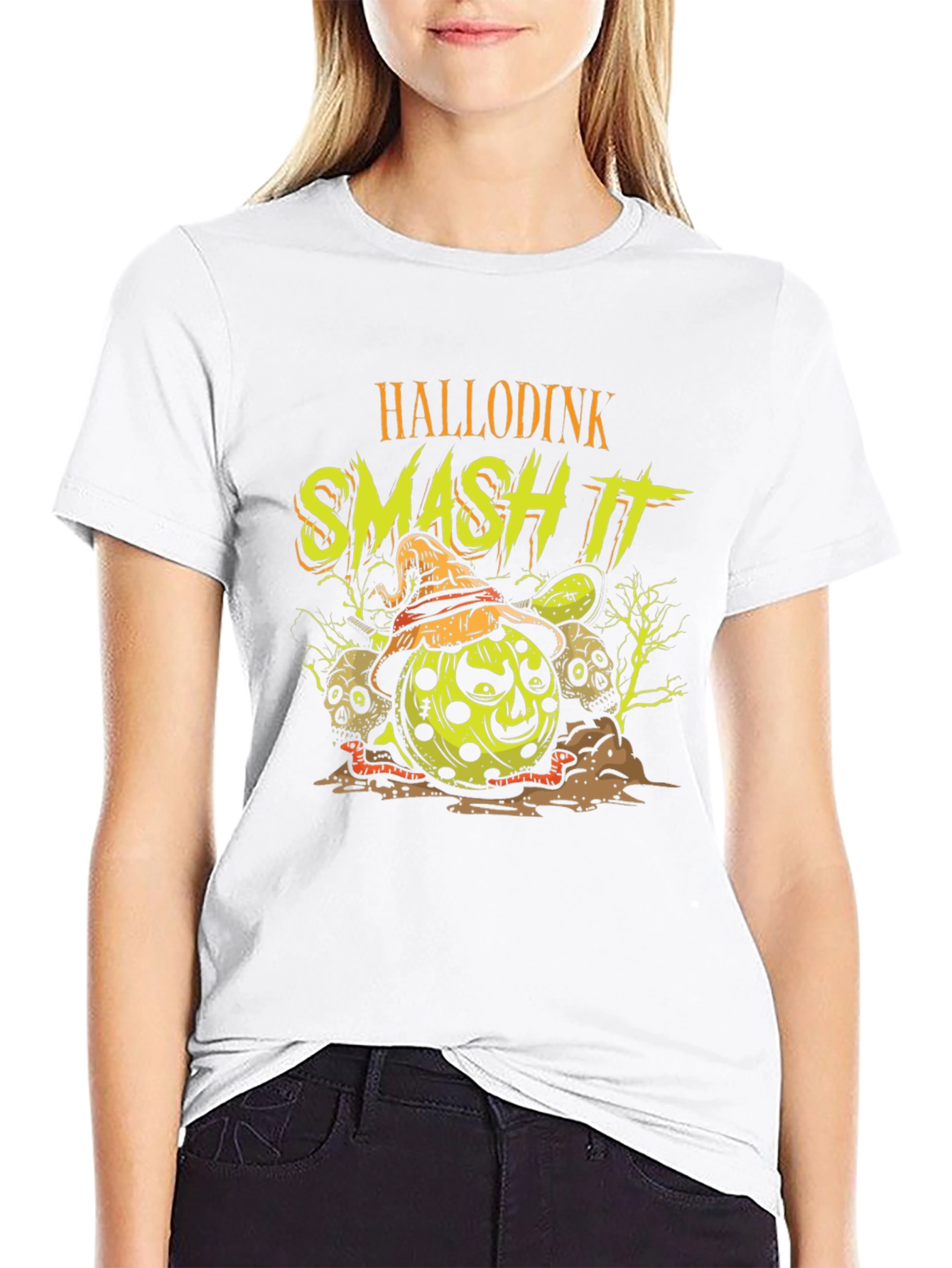 Hallodink Smash It T-Shirt Halloween Pumpkin Graphic Tee