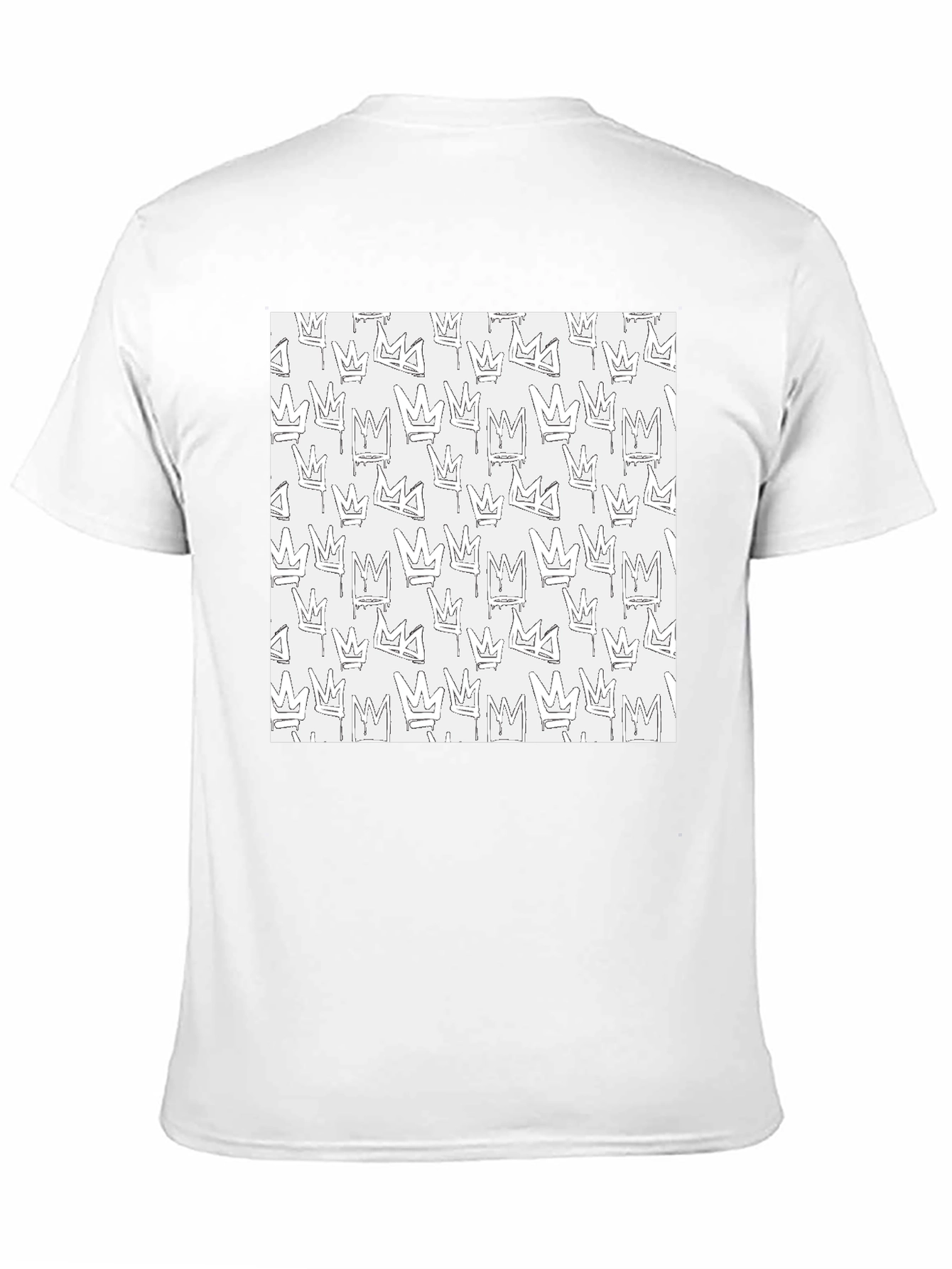 Crown Print Black Crew Neck T-Shirt