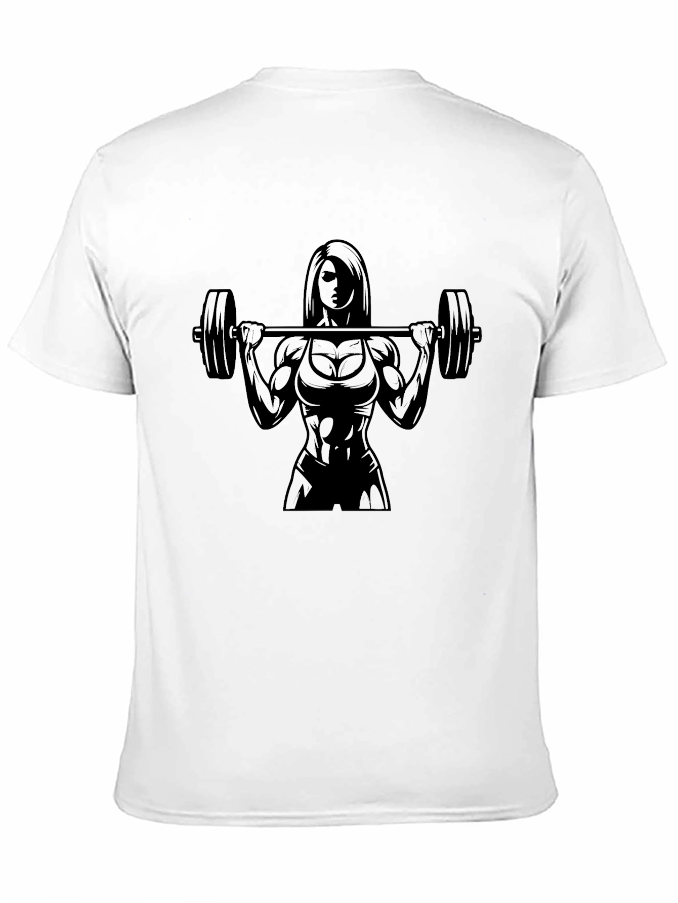 Weightlifting Woman Graphic Tee - Black Cotton T-Shirt