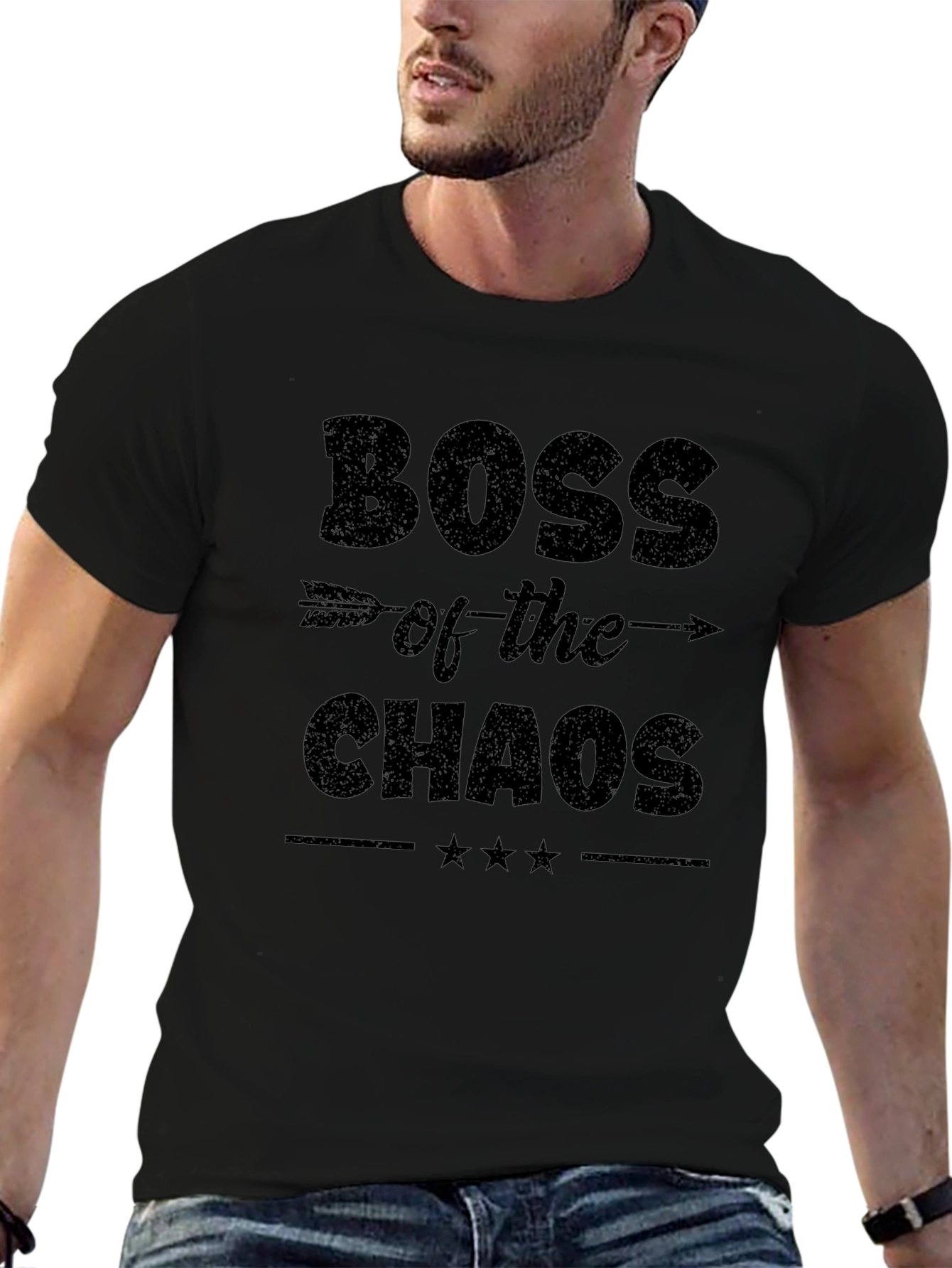 Boss of the Chaos Black Graphic T-Shirt