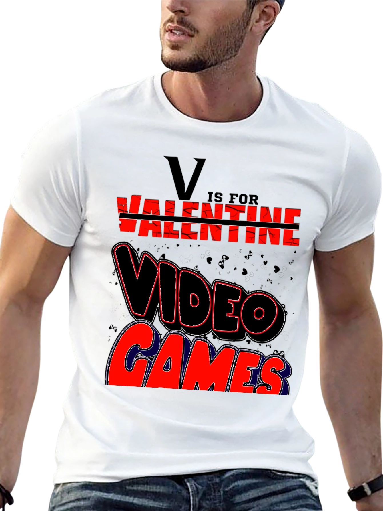 Valentine Video Game T-Shirt - Black