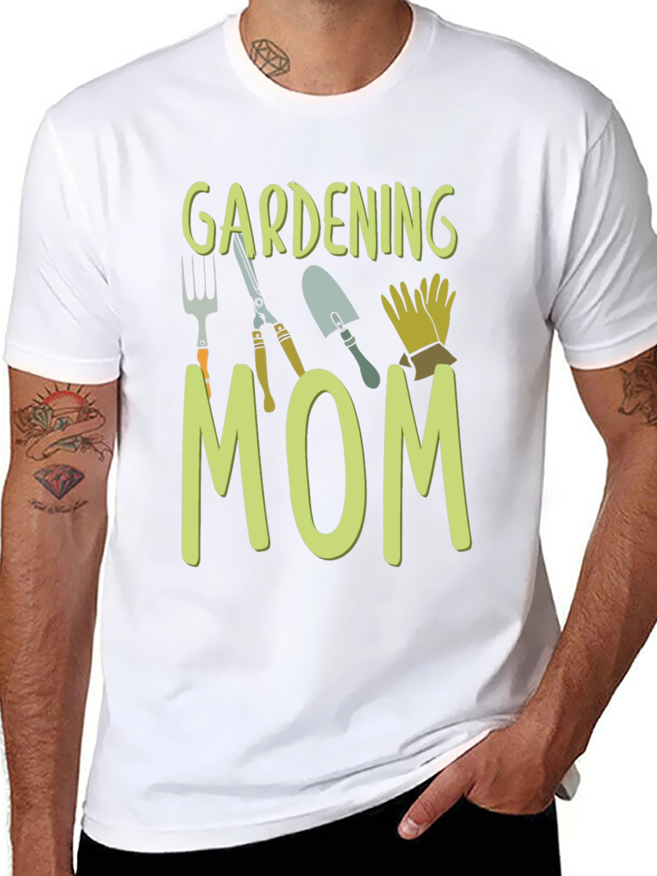 Gardening Mom Graphic T-Shirt - Black