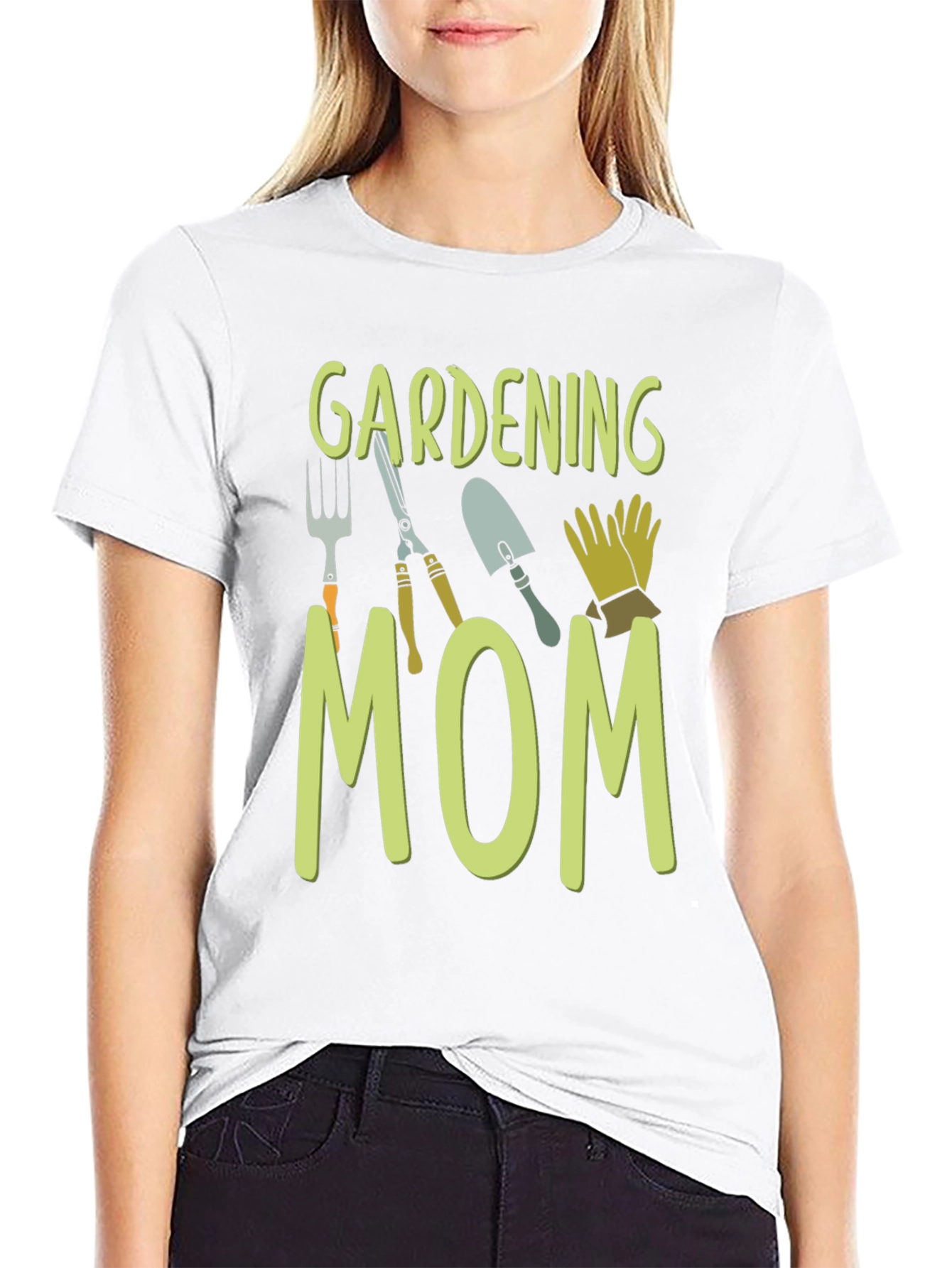 Gardening Mom Graphic T-Shirt - Black