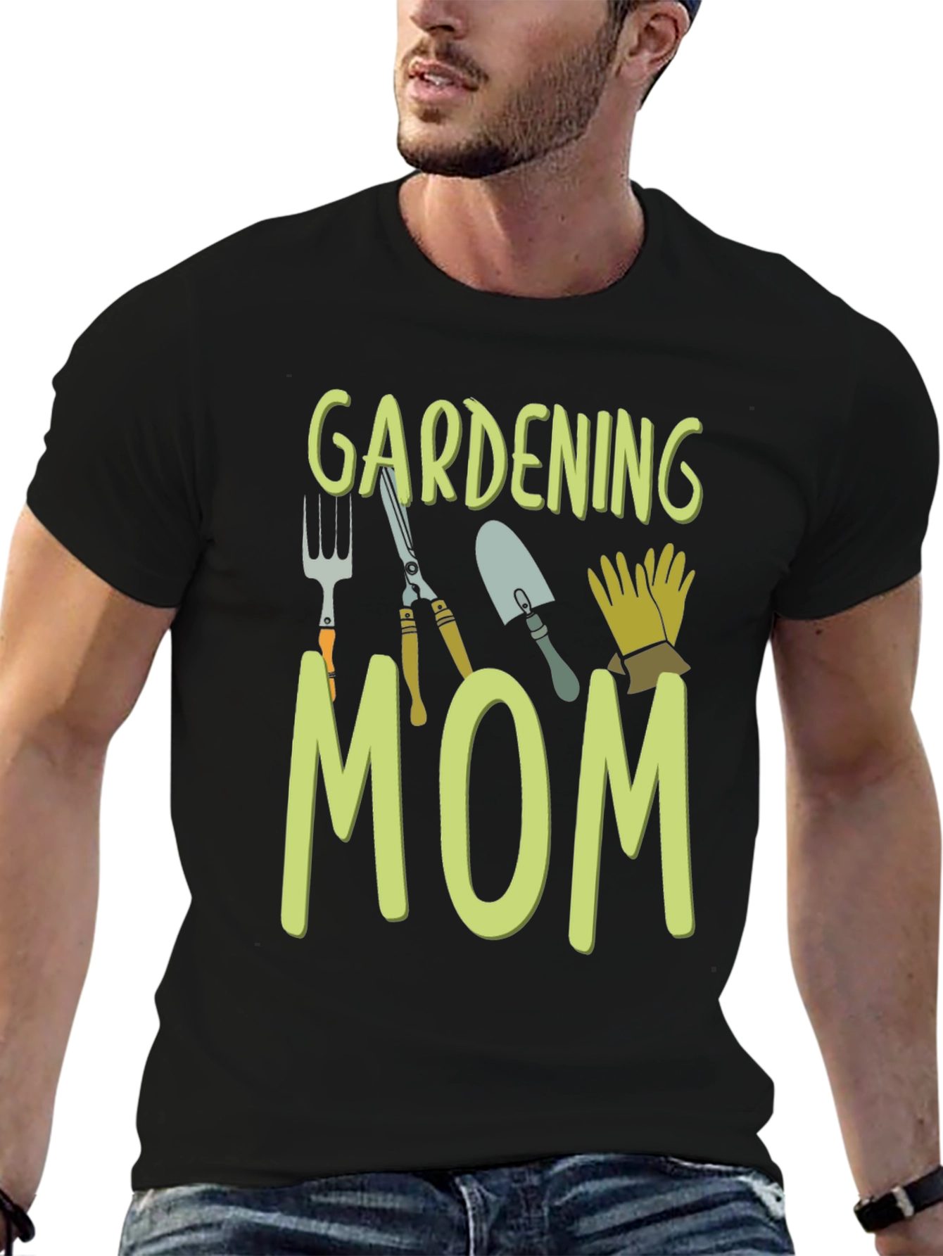 Gardening Mom Graphic T-Shirt - Black