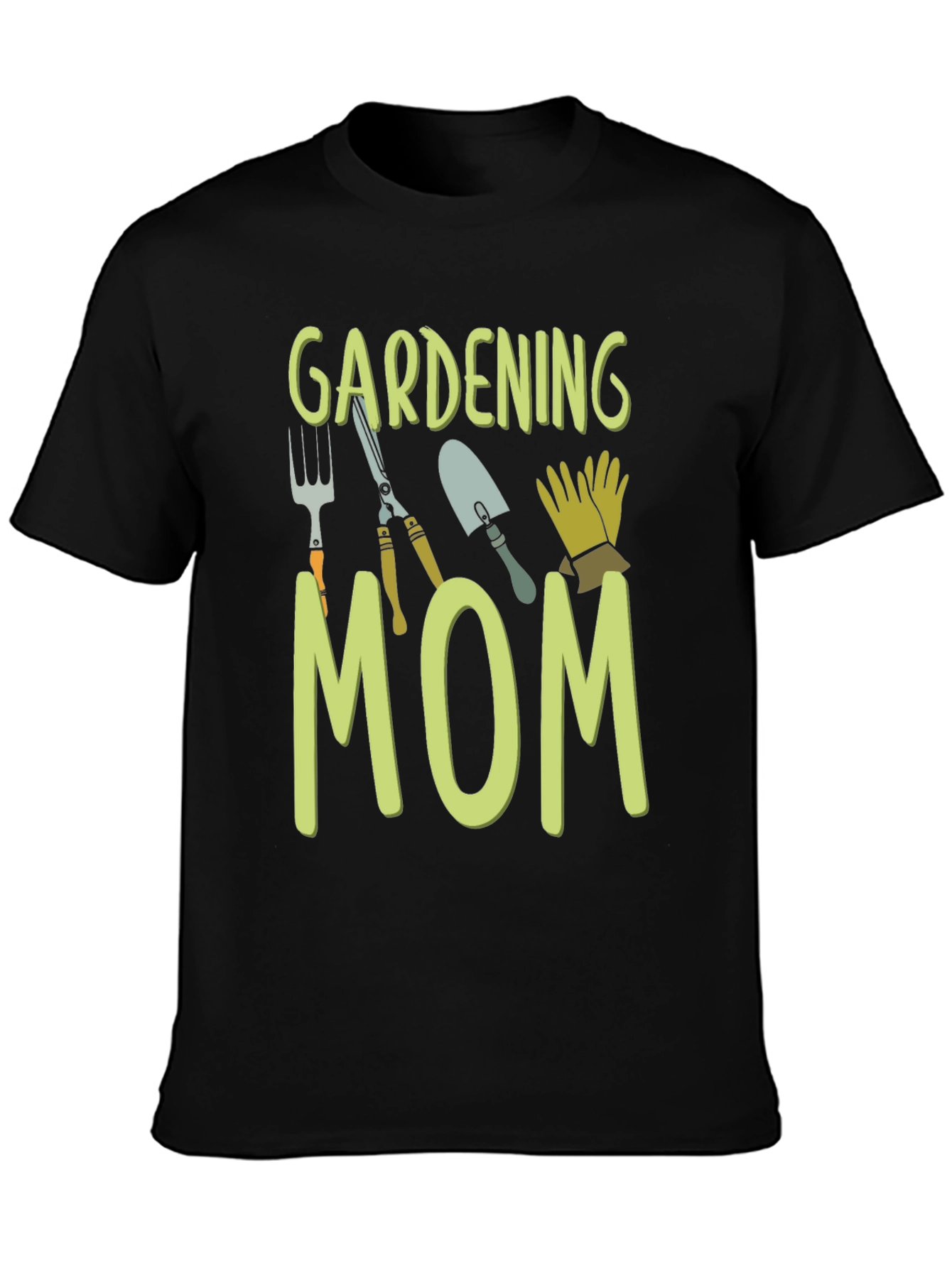 Gardening Mom Graphic T-Shirt - Black