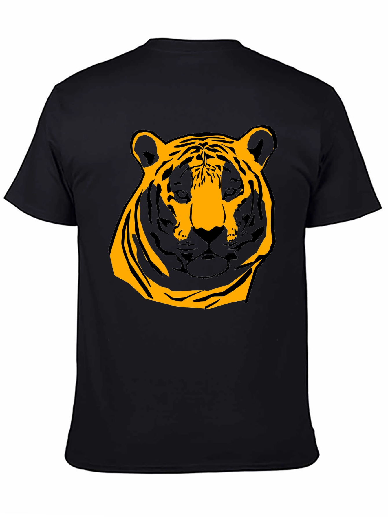 Bold Tiger Graphic Tee - Black Cotton Shirt