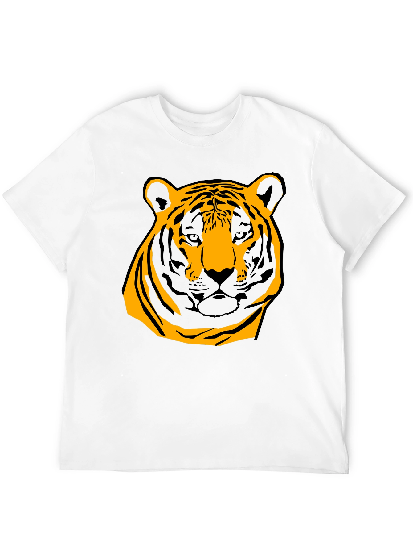 Bold Tiger Graphic Tee - Black Cotton Shirt