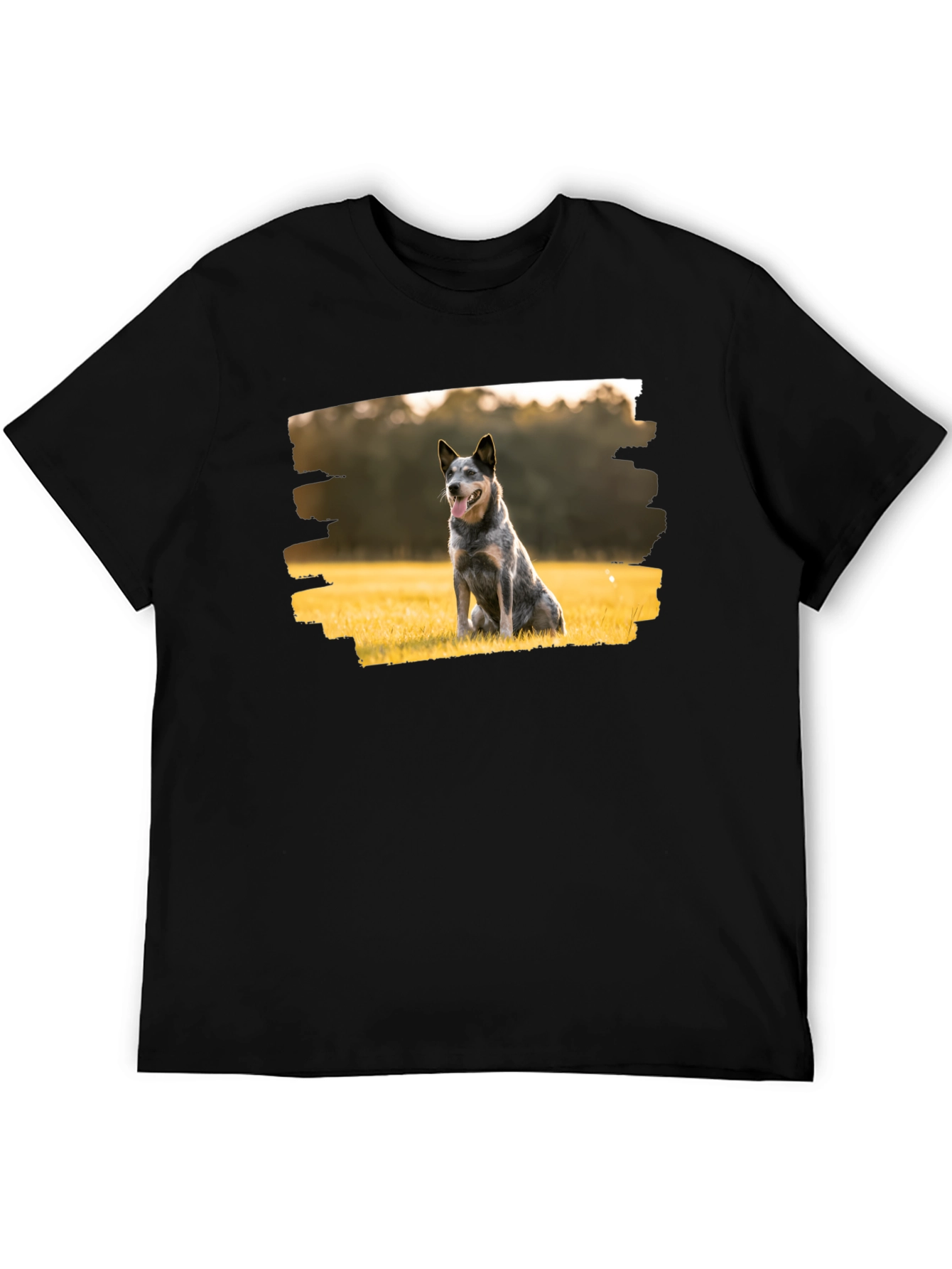 Dog Graphic Tee - Black Cotton T-Shirt